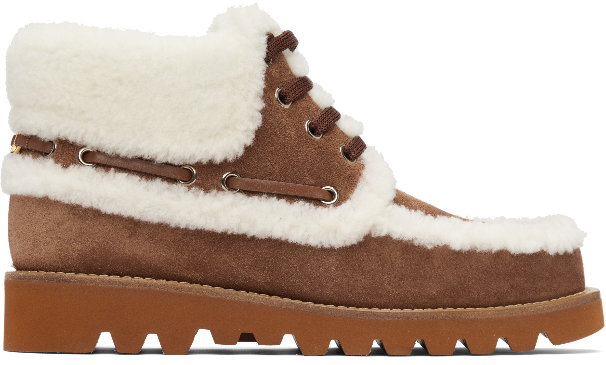 Valentino Garavani Palm Avenue Ankle Boot In Split-grain Leather And Wool 25mm Woman Tobacco/natural In Brown