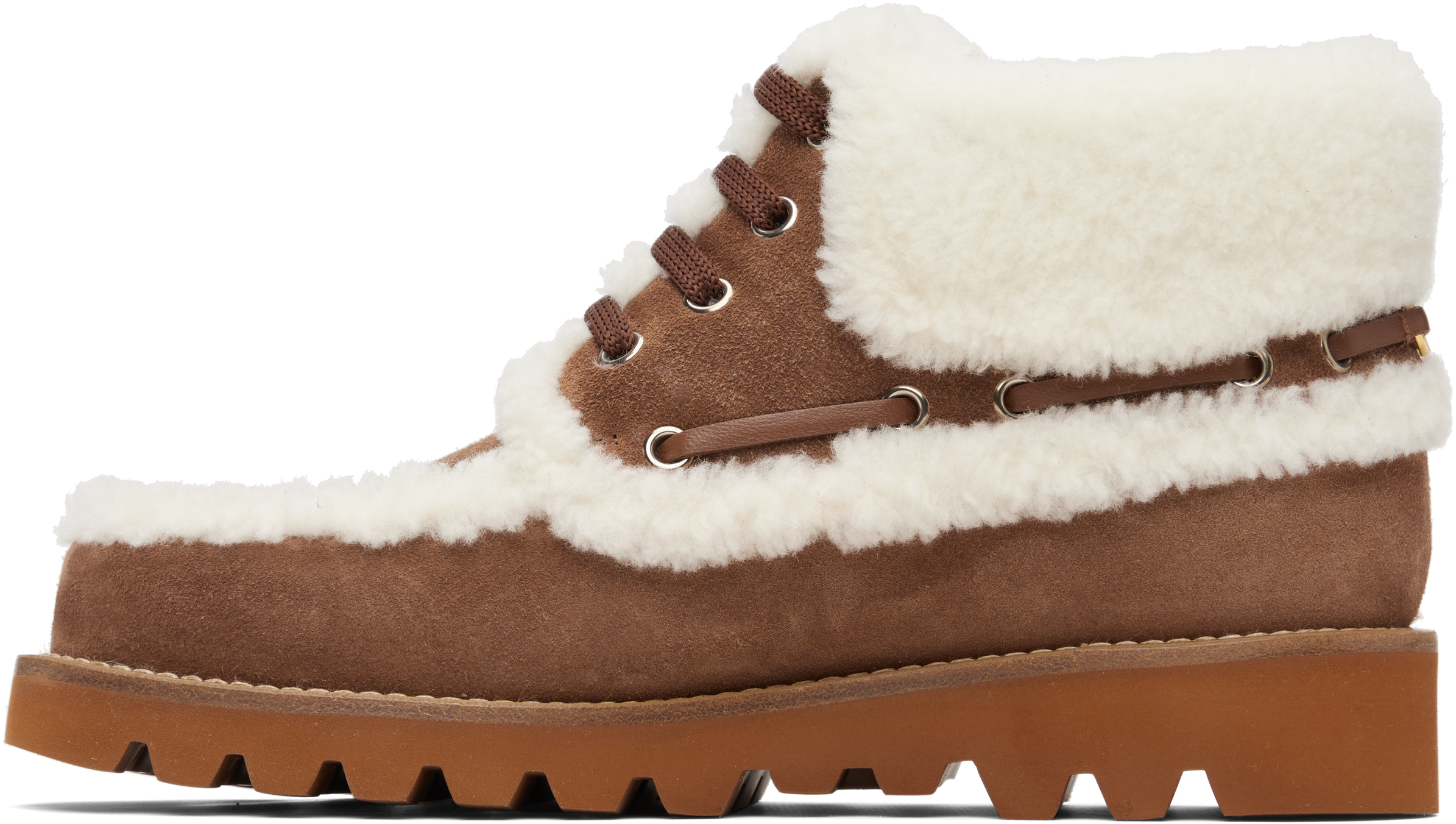Valentino Garavani Palm Avenue Ankle Boot In Split-grain Leather And Wool 25mm Woman Tobacco/natural In Brown