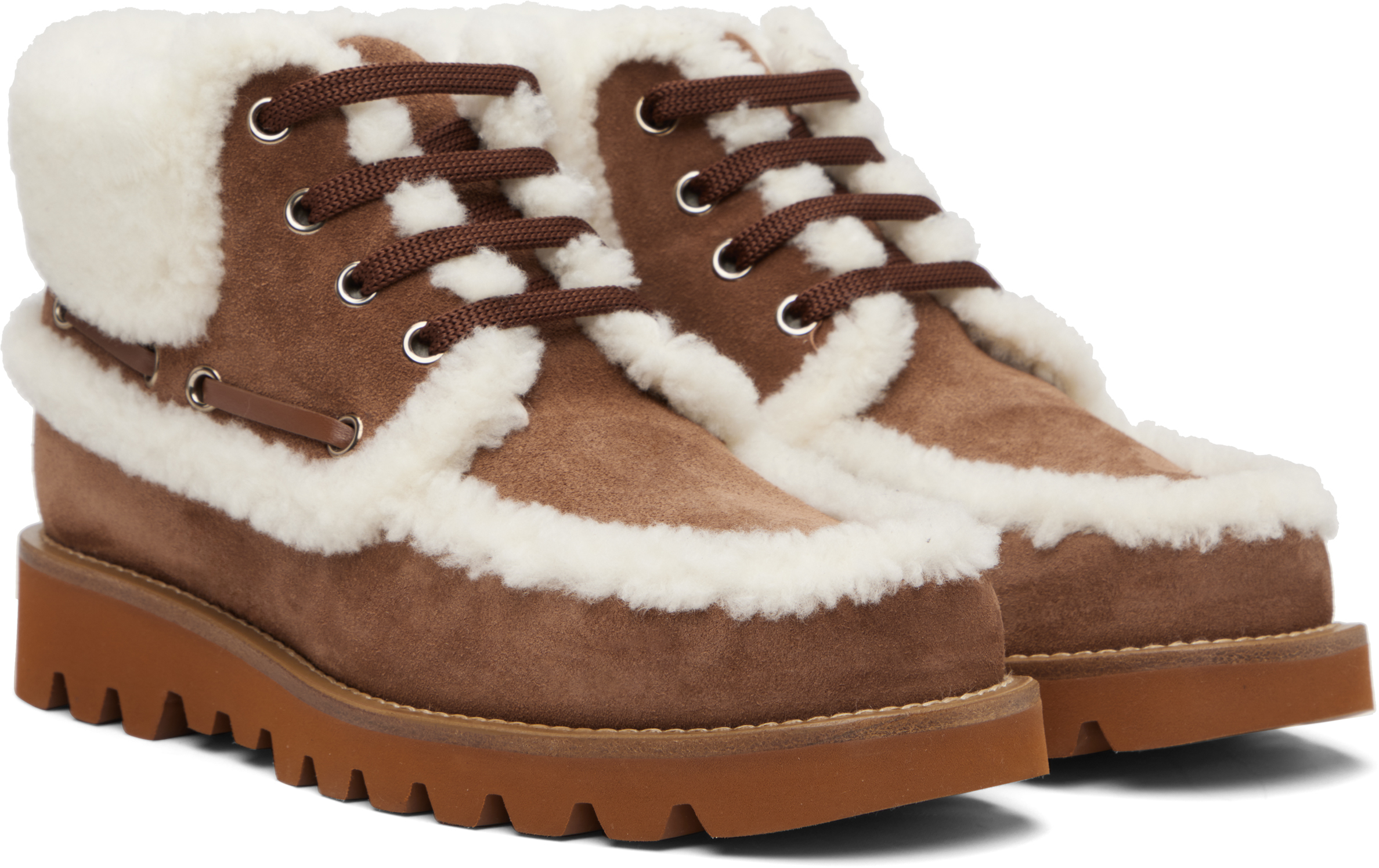 Valentino Garavani Palm Avenue Ankle Boot In Split-grain Leather And Wool 25mm Woman Tobacco/natural In Brown