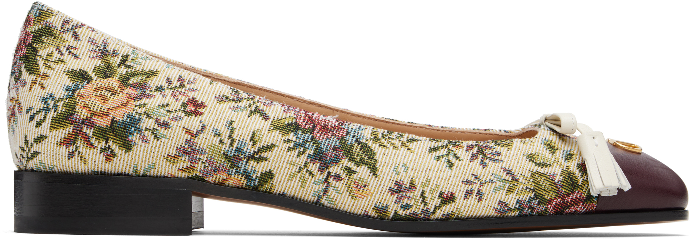 Valentino Beige 'valet Du Roi' Ballerina Flats In Multi