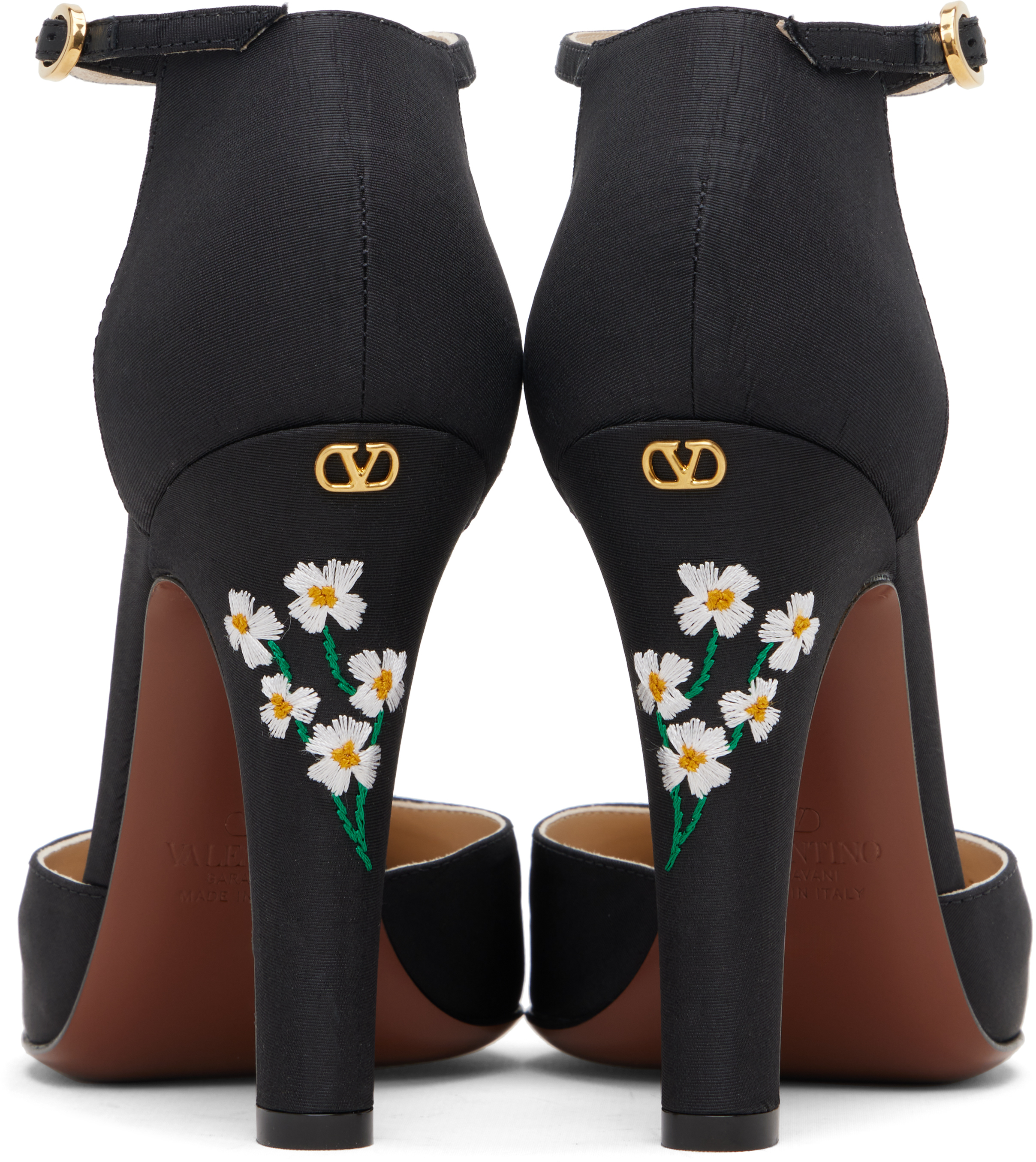 Valentino Black Hi Dolly Fabric Heels In Black