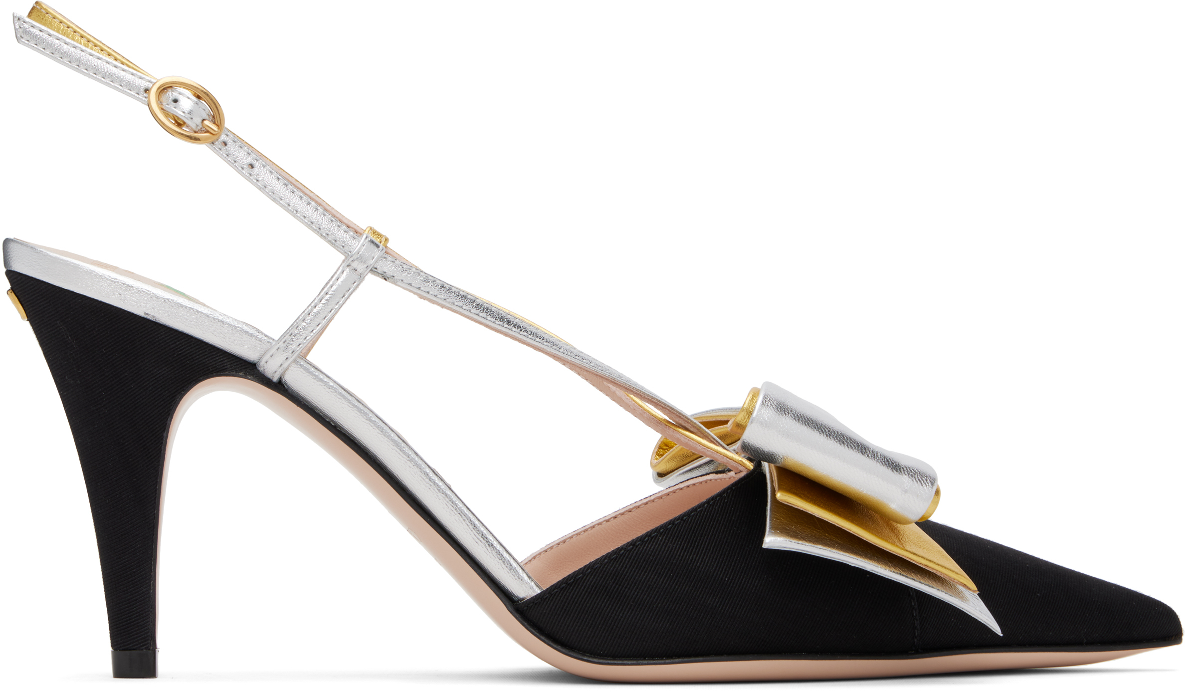 Multicolor Bowow Slingback Heels