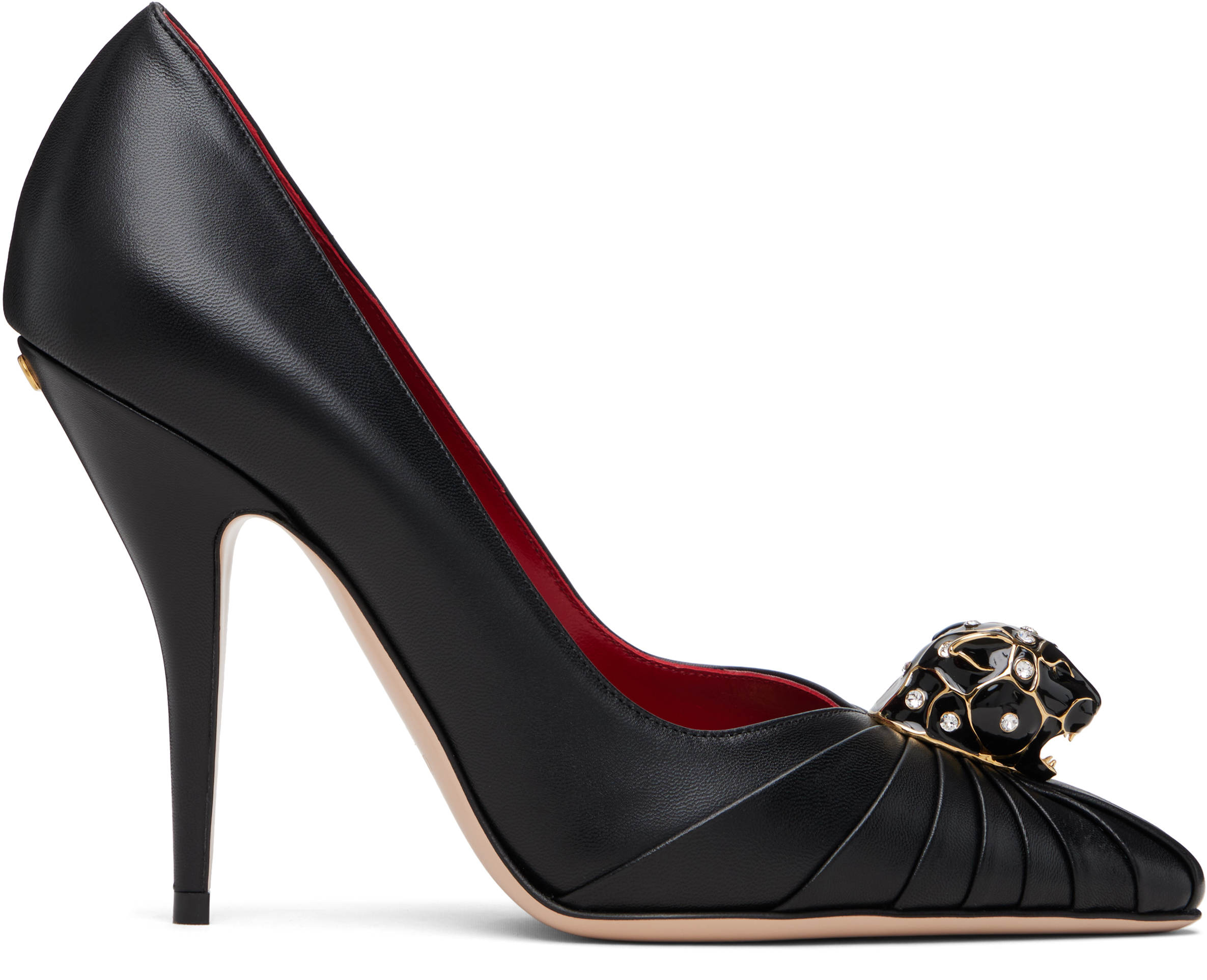 Valentino Garavani: ブラック Panthea ゴートスキン ヒール | SSENSE 日本