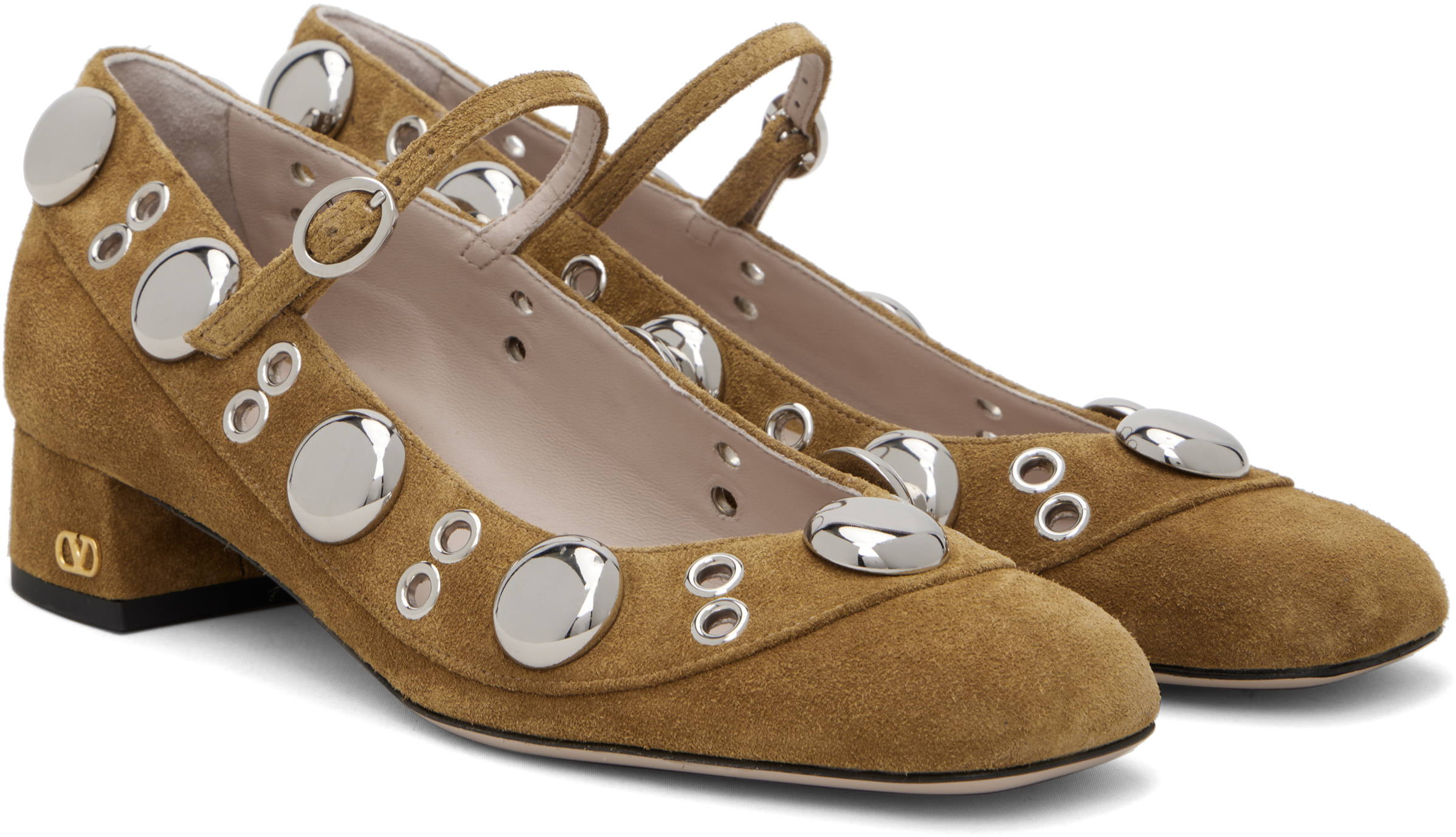 Valentino Tan Nellcôte Mary-jane Heels In Brown