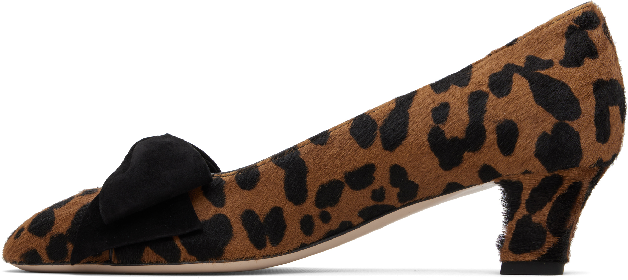 Valentino Brown & Black Bowow Pump Heels In Brown