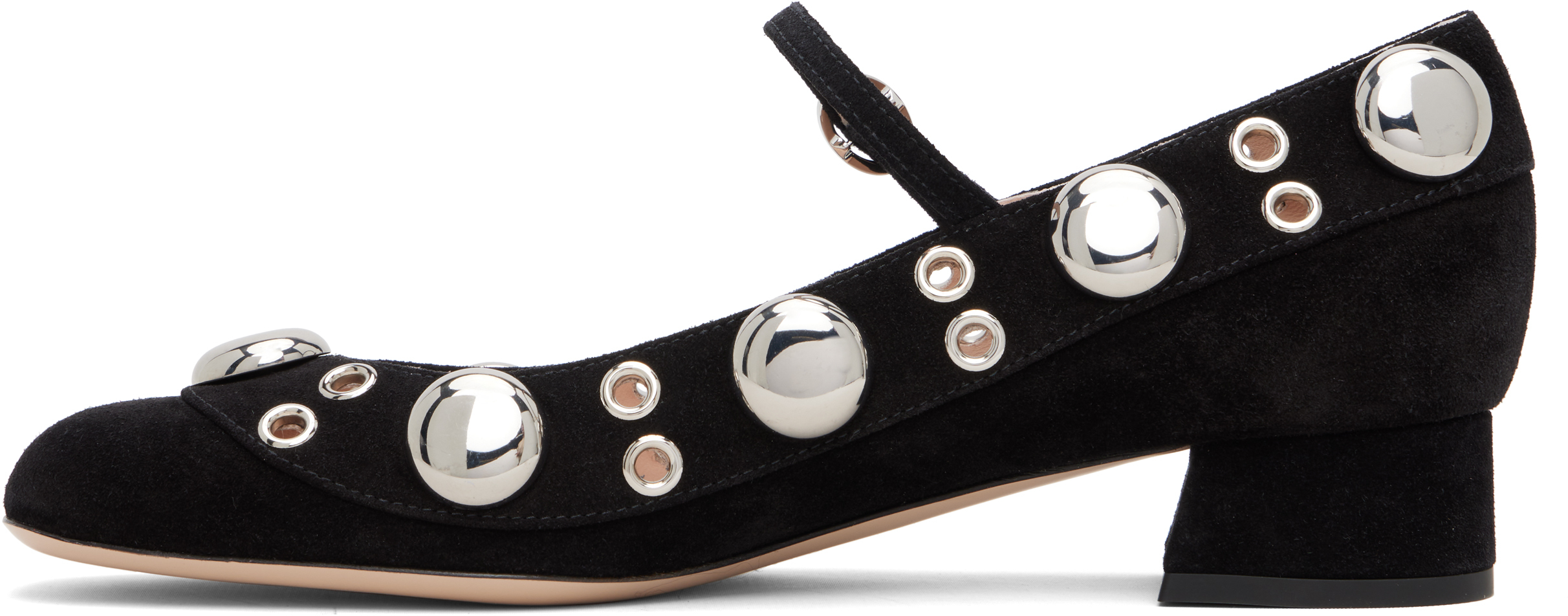 Valentino Nellcote 30 Embellished Mary Jane Suede Pumps In Black