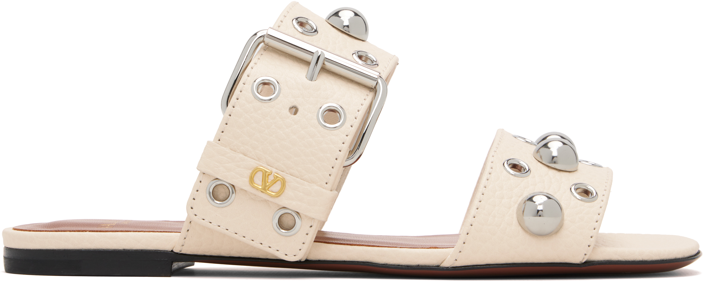 Valentino Off-white Nellcôte Slide Sandals In Neutral