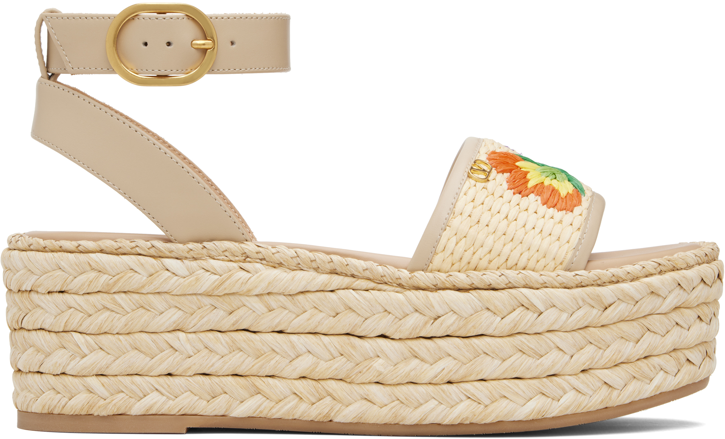 Valentino Beige Espadrillas Sandals In Neutral