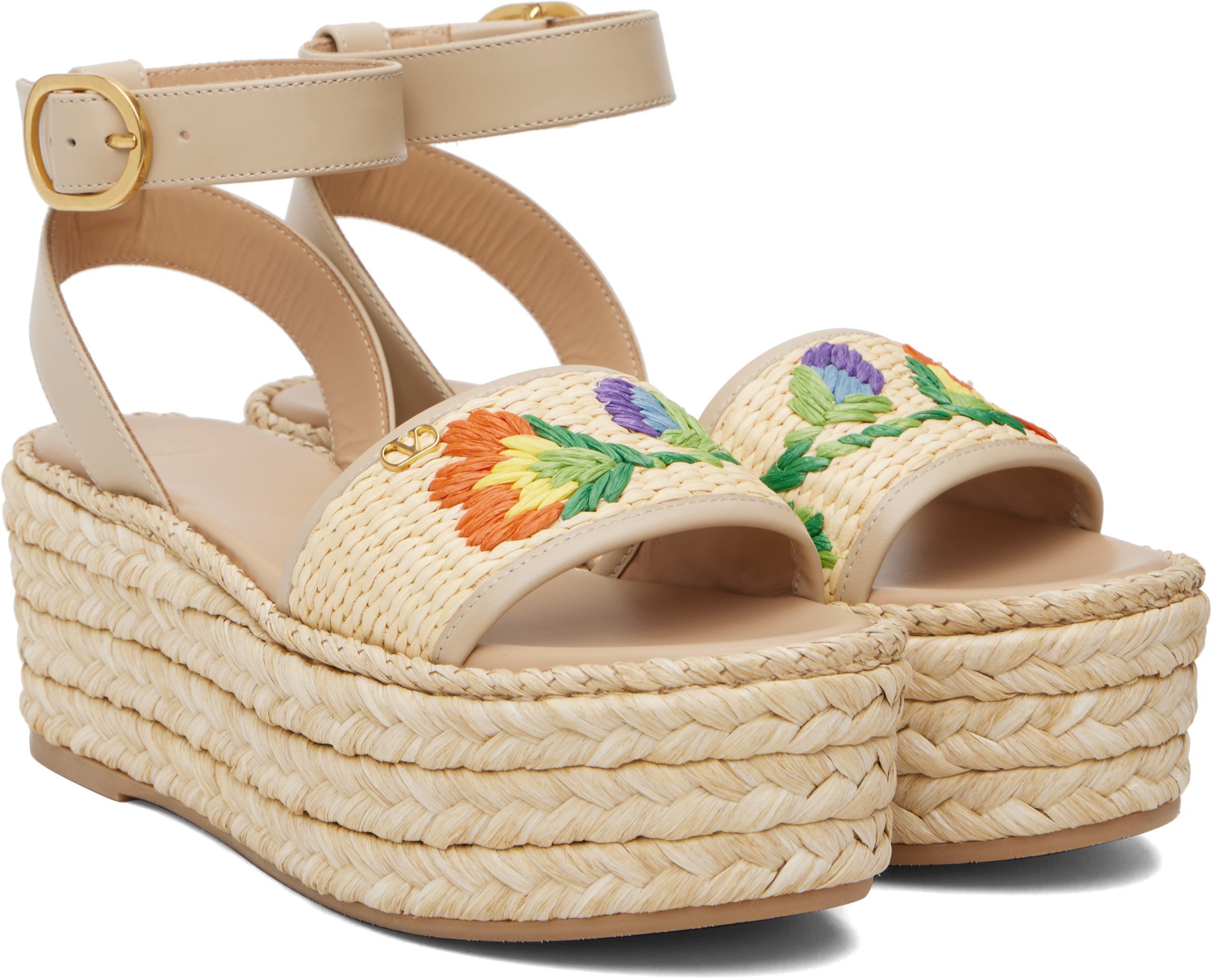 Valentino Beige Espadrillas Sandals In Neutral