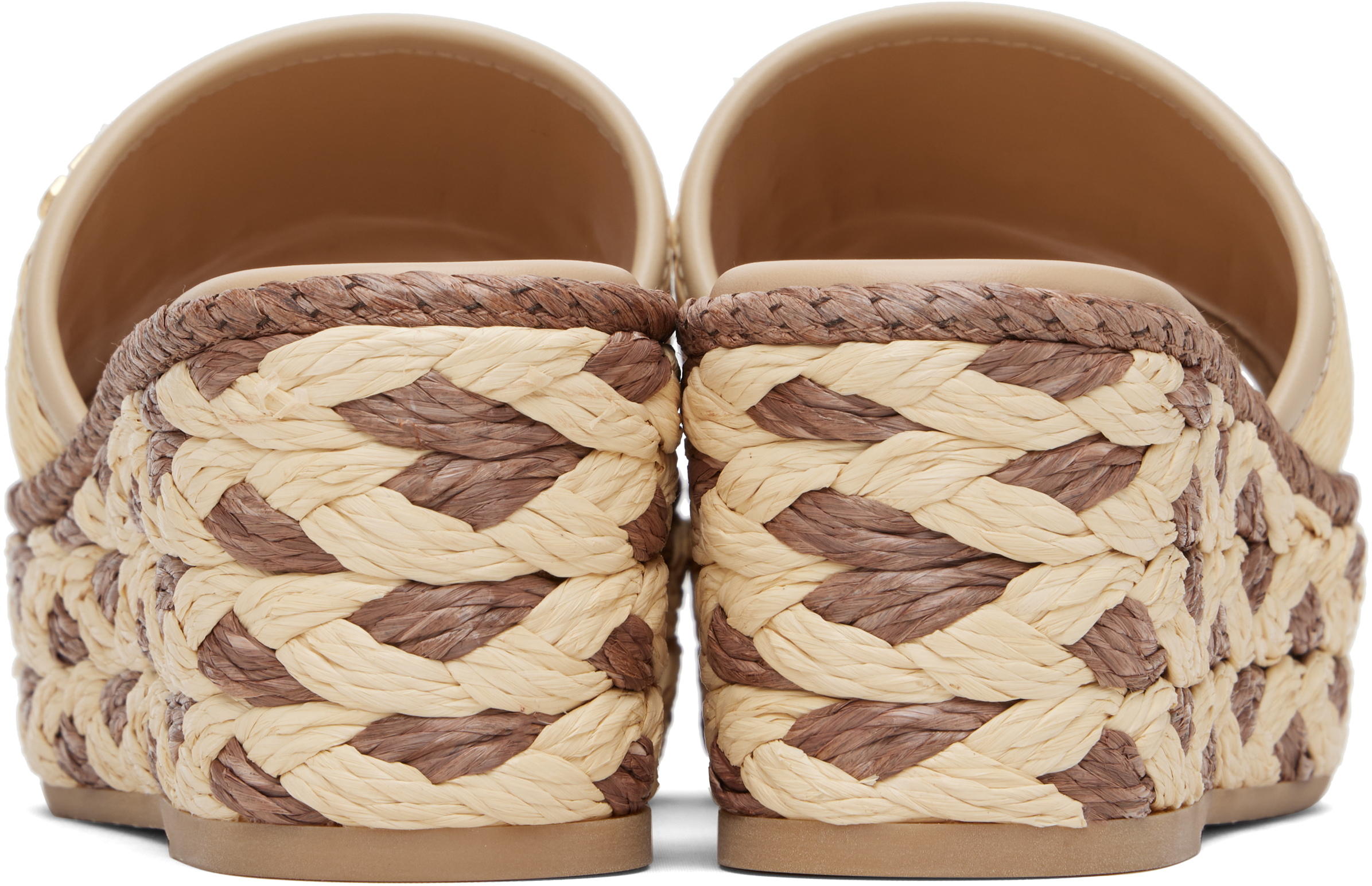 Valentino Beige Slide Espadrillas Sandals In Neutral