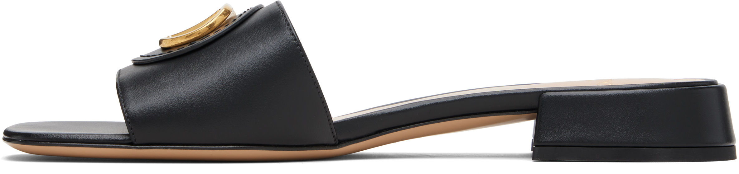 Valentino Black Vlogo Signature Slide Sandals In Black