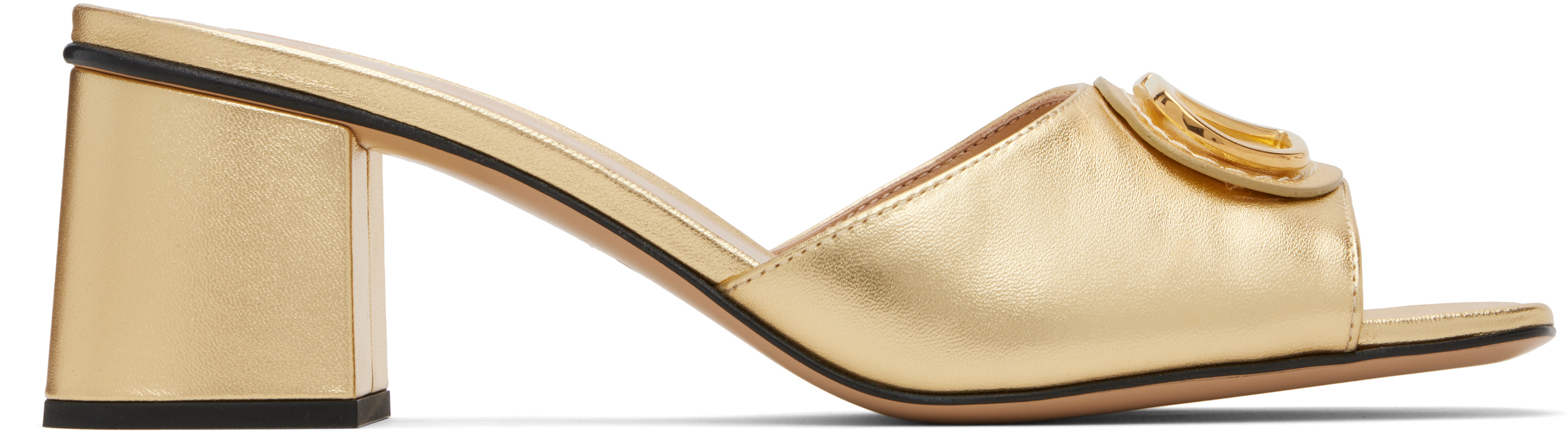 VALENTINO パンプス⭐️ゴールド ロックスタッズ カボション & 100mm クリスタル カーフスキン