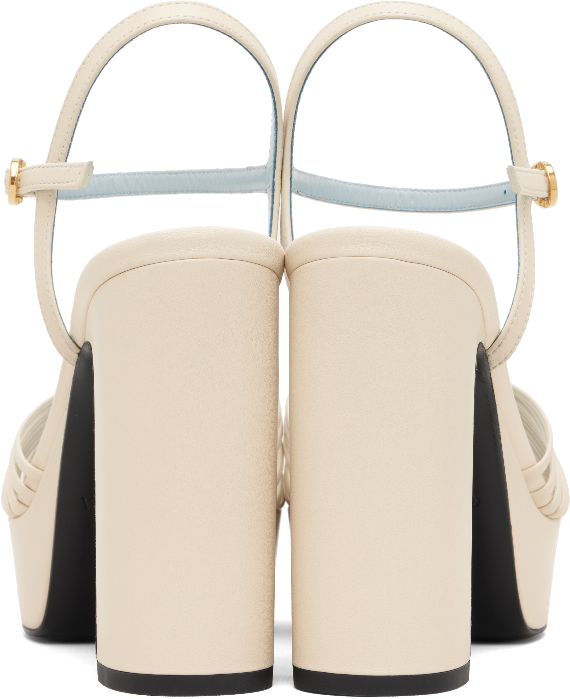 Valentino Off-white Vlogo Signature Platform Sandals In Neutral