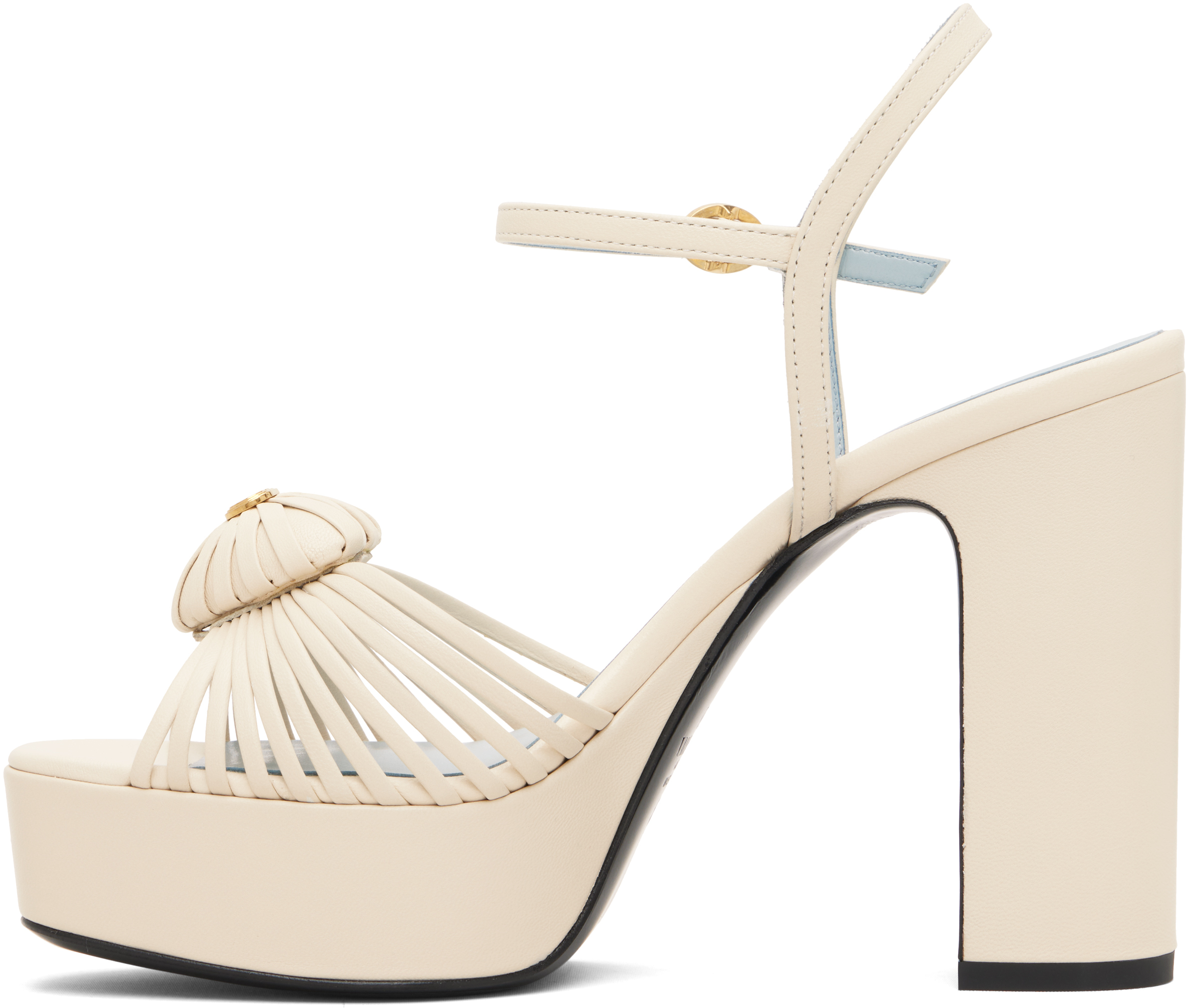 Valentino Off-white Vlogo Signature Platform Sandals In Neutral