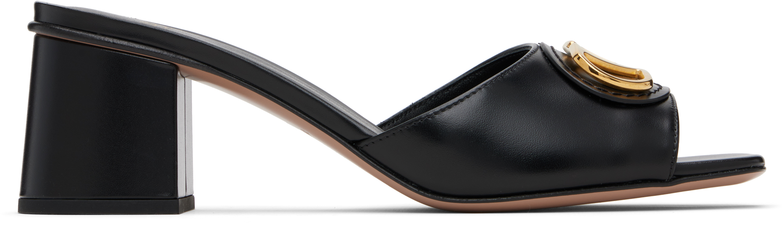 Black VLogo Signature Slide Heeled Sandals