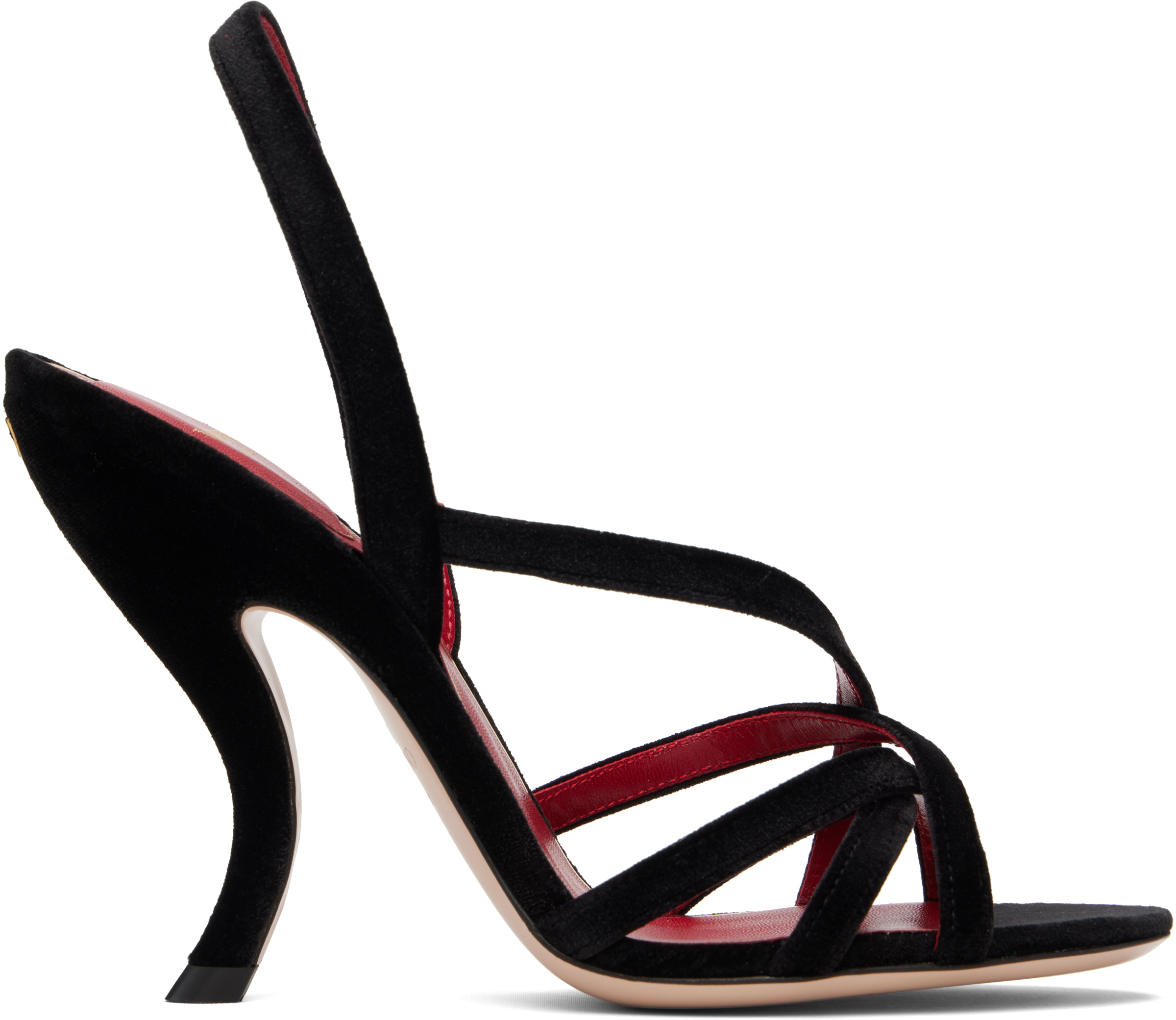 Valentino Garavani Women Black Velvet Slingback Heels, 4.5 Luxury Pumps & Heels For Women Darveys