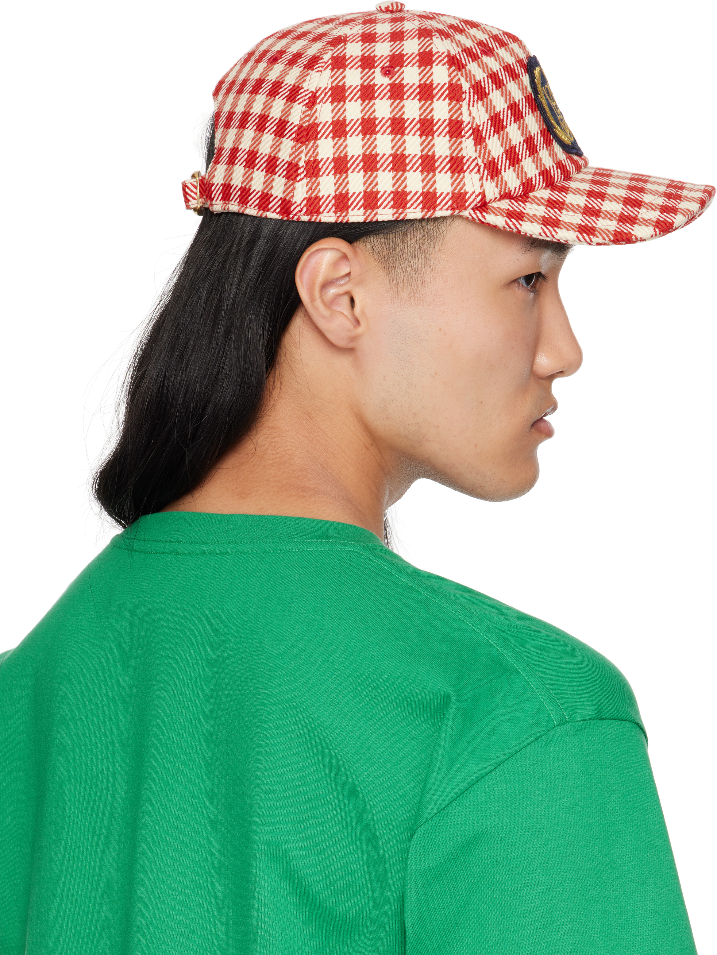 Valentino Red & White Patch Cotton & Wool Baseball Cap