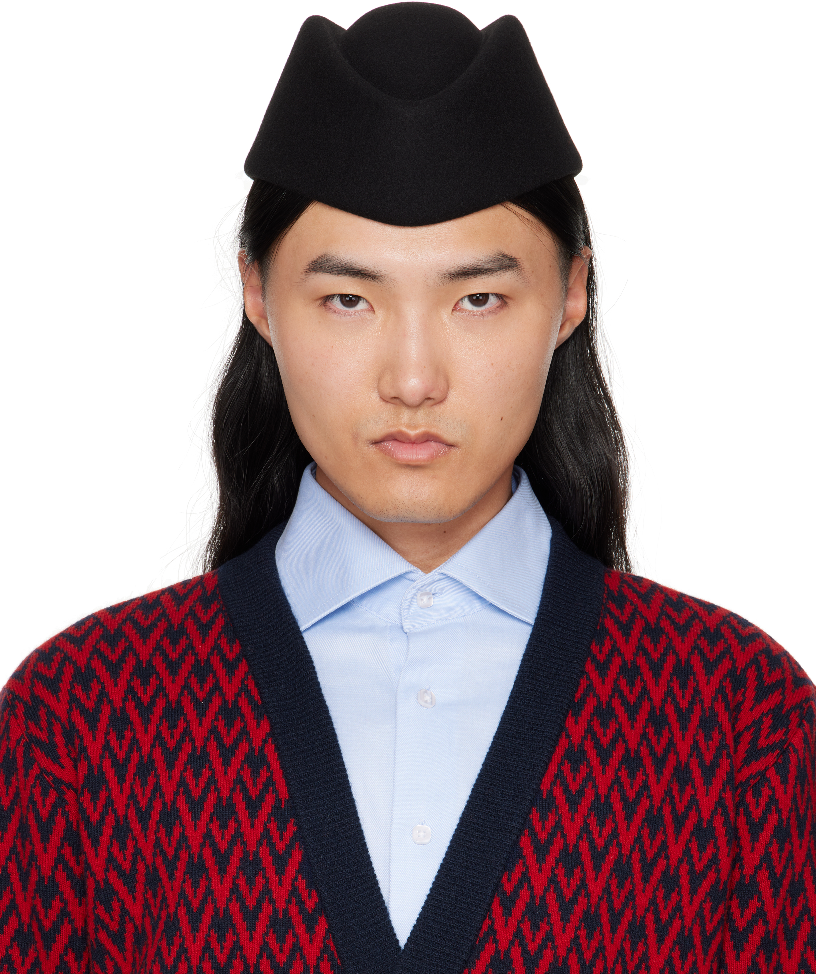 Valentino Black Wool Cap