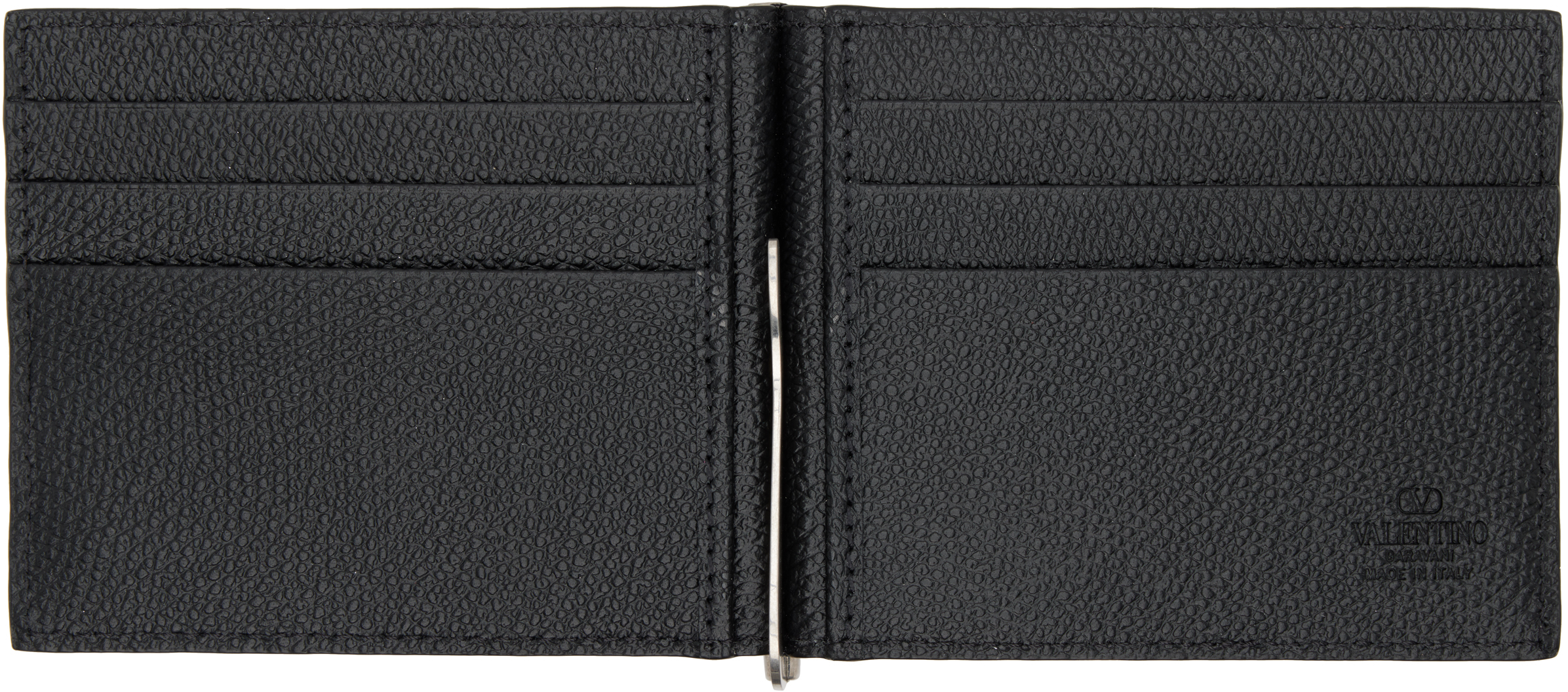 Valentino Black Vlogo Signature Bifold Wallet In Black