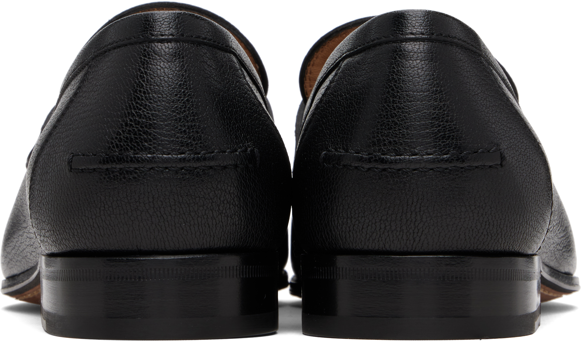 Valentino Logo-embellished Full-grain Leather Loafers In Black