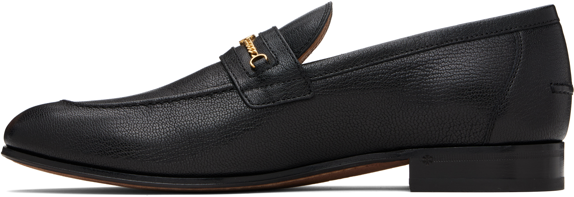 Valentino Logo-embellished Full-grain Leather Loafers In Black