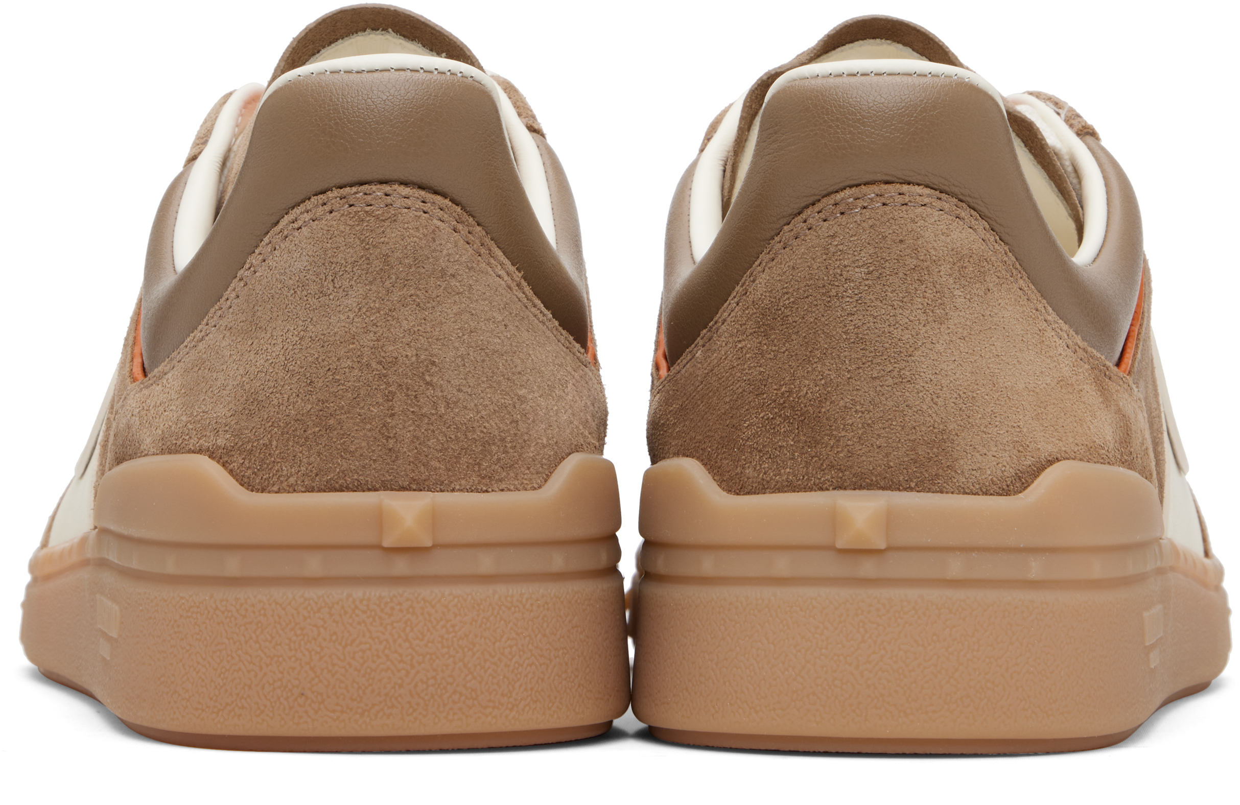 Valentino Upvillage Leather Low-top Sneakers In Neutral