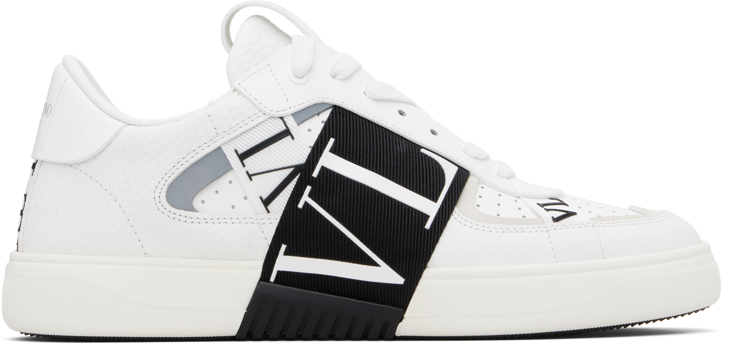 Valentino White Low-top Calfskin Vl7n Sneakers In White
