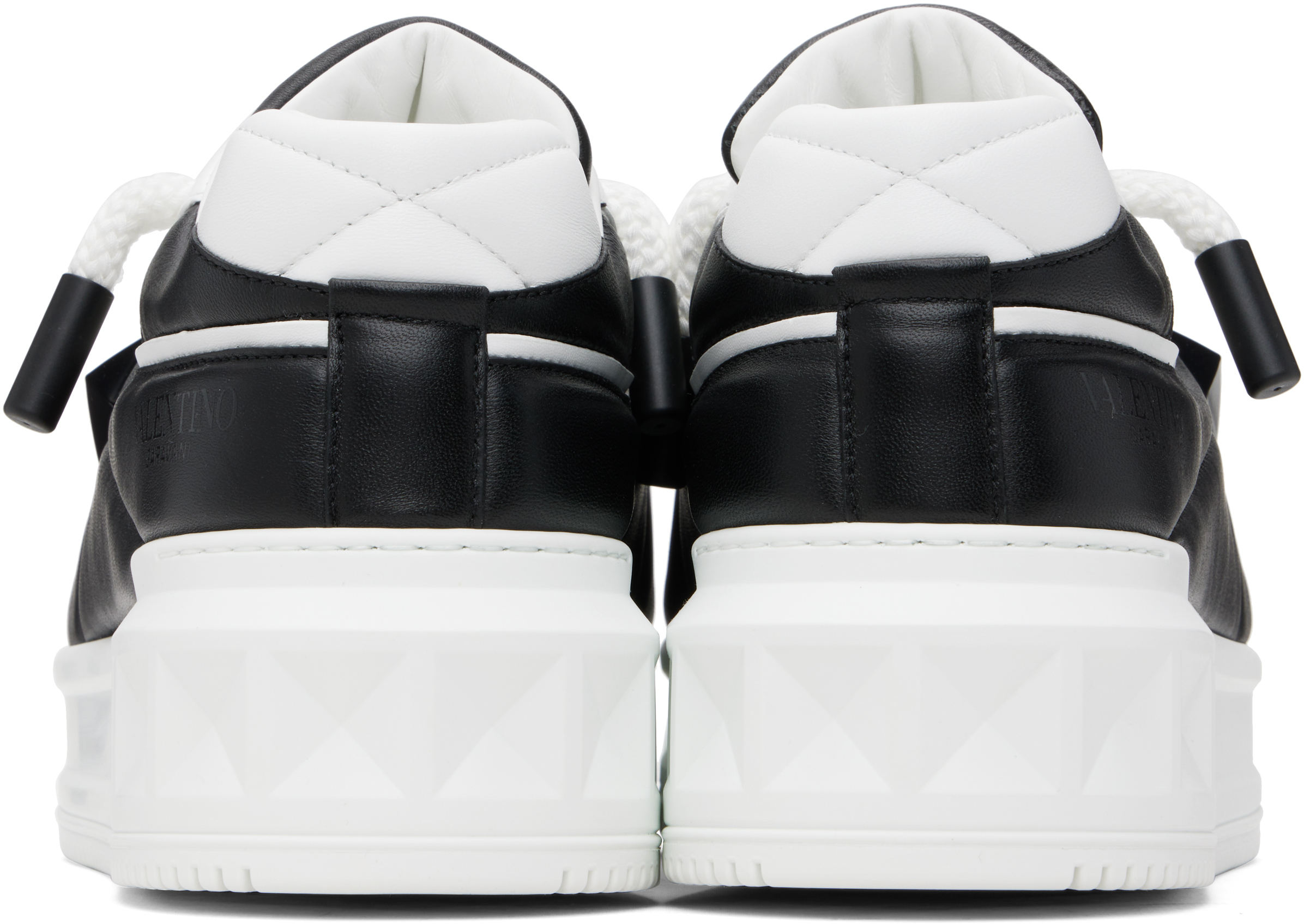 Valentino Garavani One Stud Xl Low-top Sneaker In Nappa Leather And Jacquard Toile Iconographe Techn In White