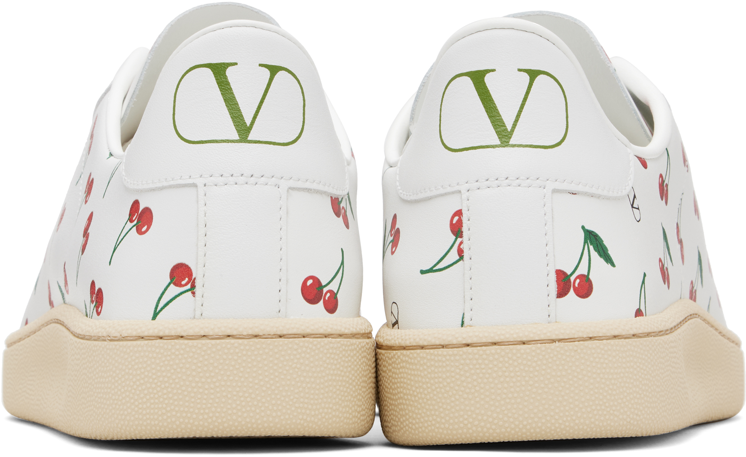 Valentino Garavani Royco Sneaker In Nappa Calfskin With Cherryfic Pattern In Multi