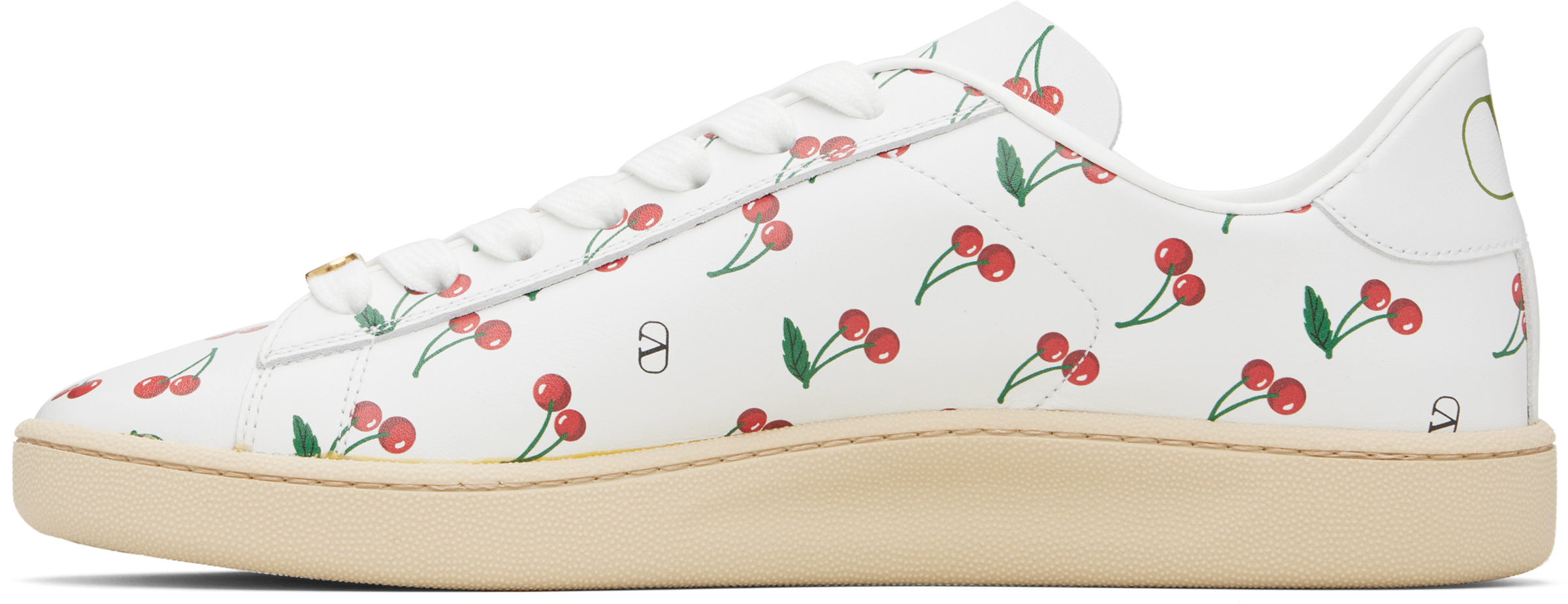 Valentino Garavani Royco Sneaker In Nappa Calfskin With Cherryfic Pattern In Multi