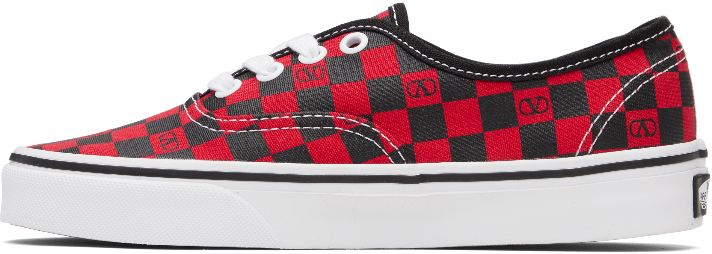 Valentino X Vans Men's Tess St Vlogo Check Canvas Low-top Sneakers In Red