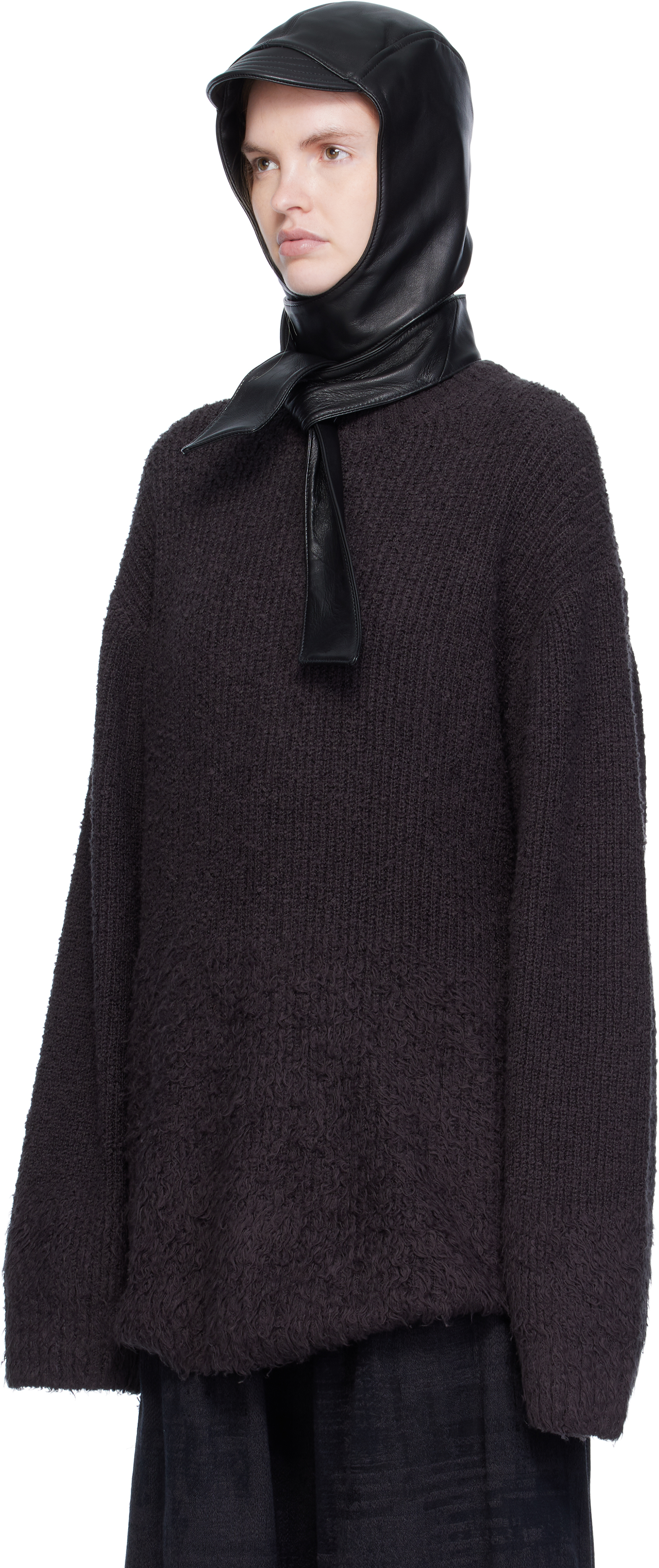 Jean Paul Gaultier Black 'the Leather' Hood In Black