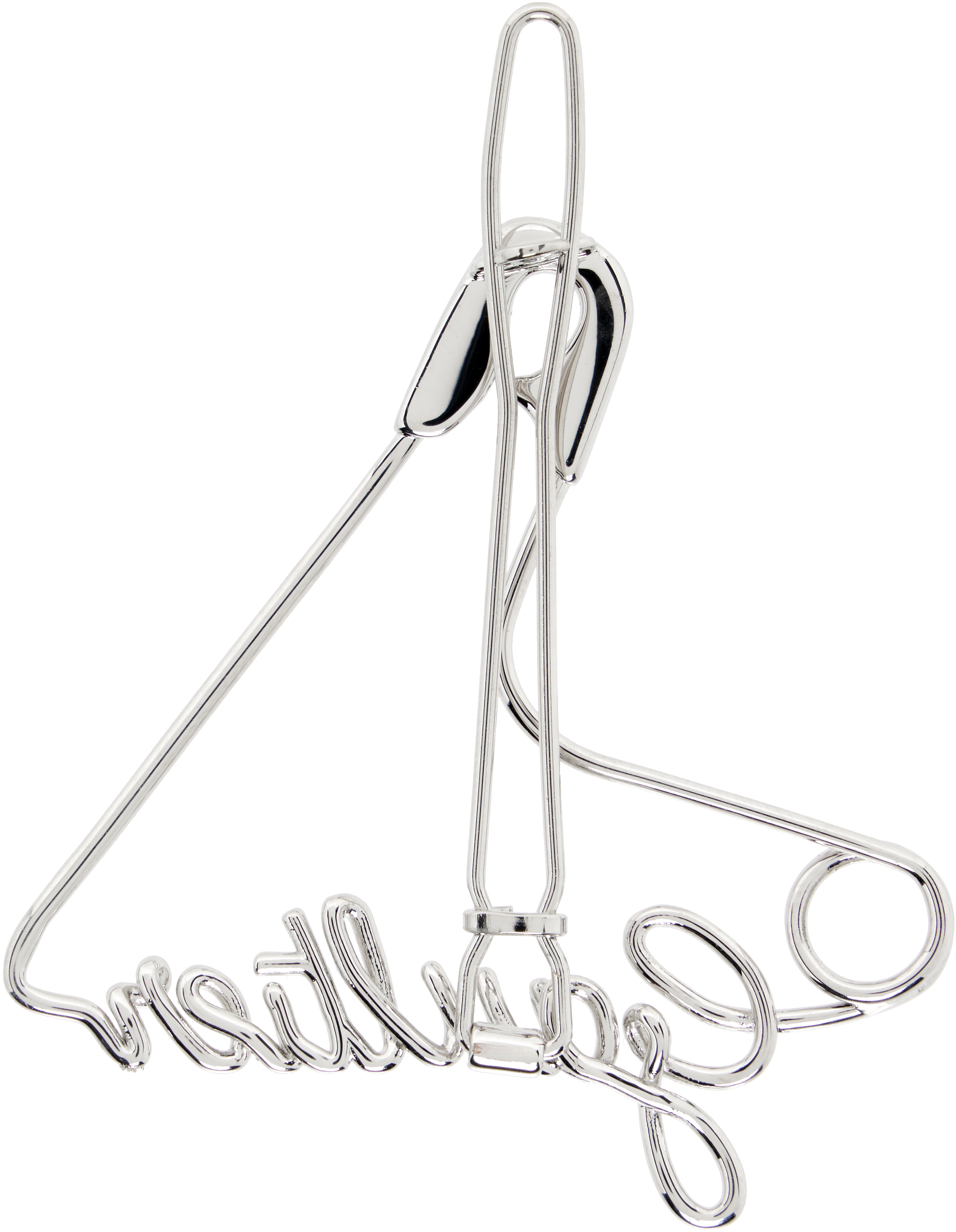 Jean Paul Gaultier Silver 'the Heart Safety Pin' Hair Clip In Metallic