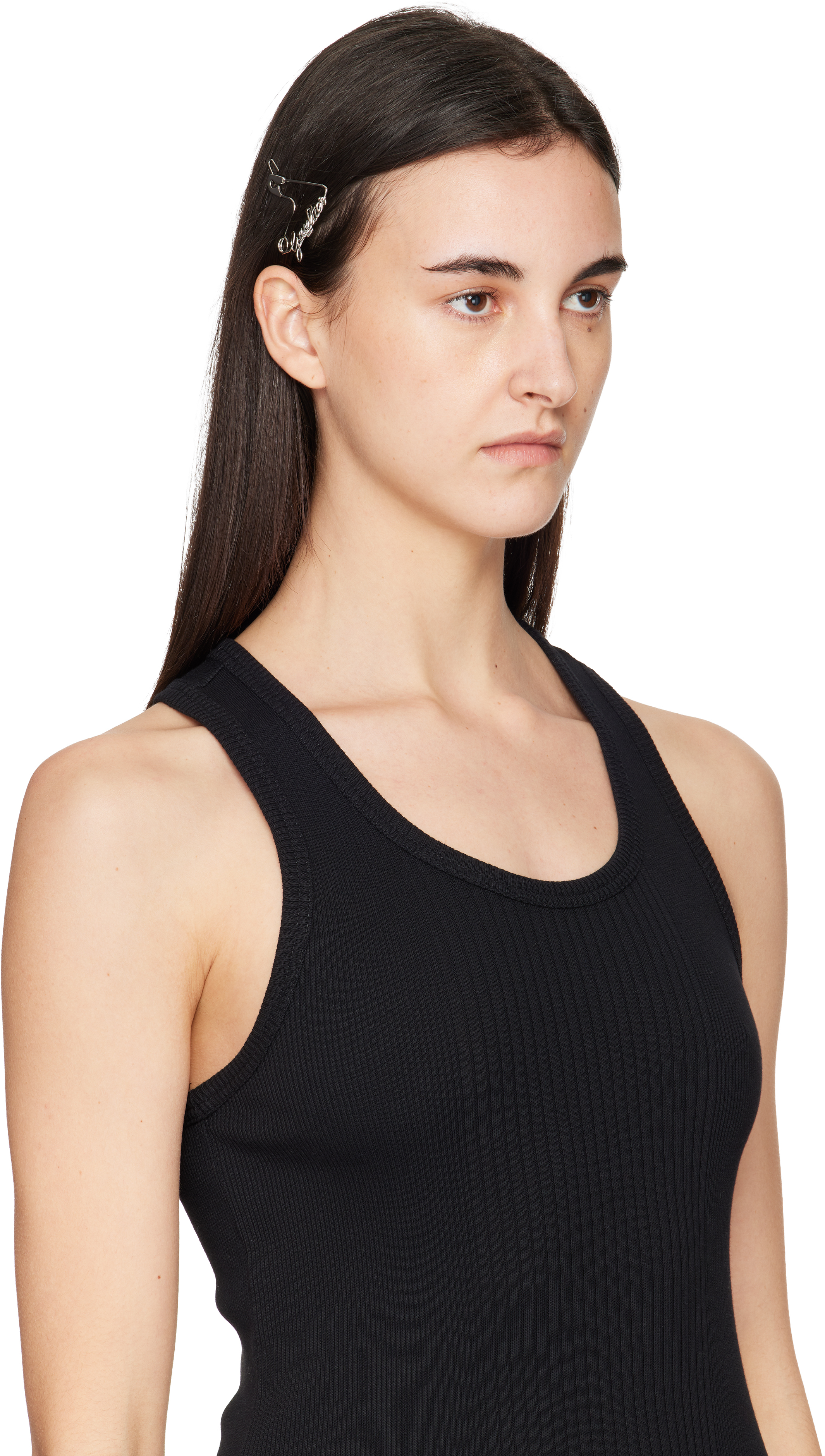 Jean Paul Gaultier Silver 'the Heart Safety Pin' Hair Clip In Metallic