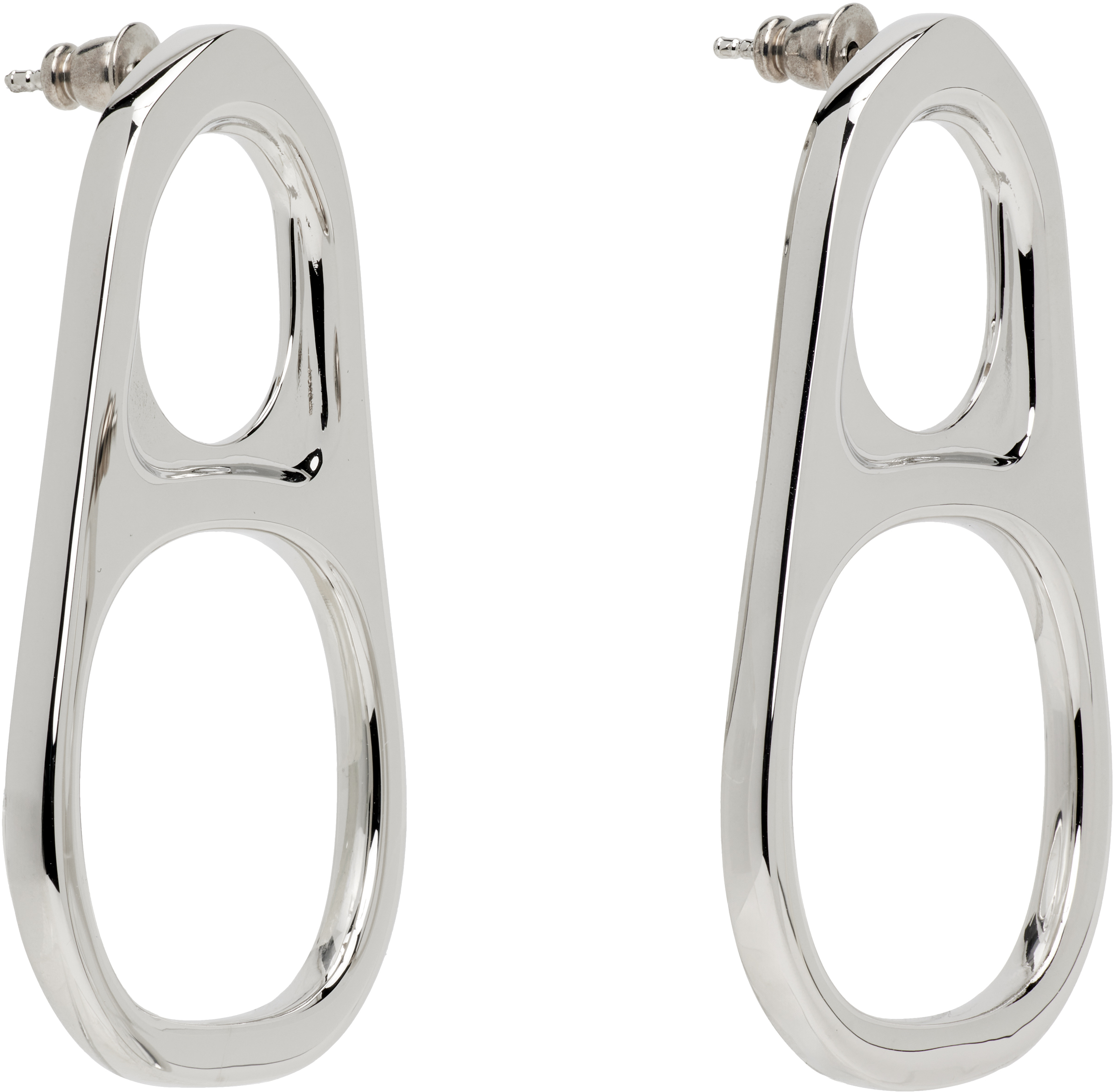 Jean Paul Gaultier 'the Silver-toned Ring-pull' Earrings In Silver