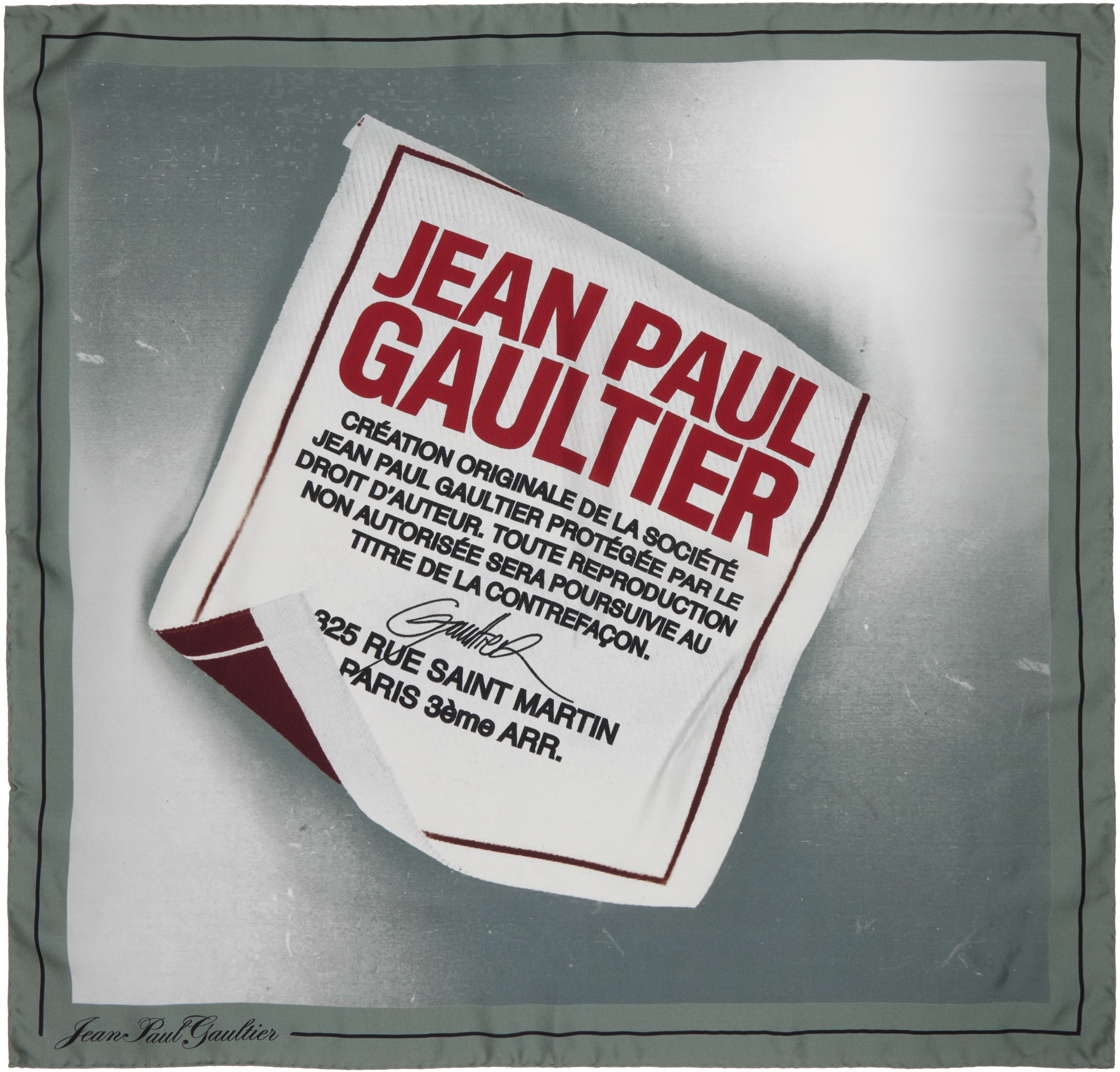 Jean Paul Gaultierのグレー 'The Label' スカーフがセール中