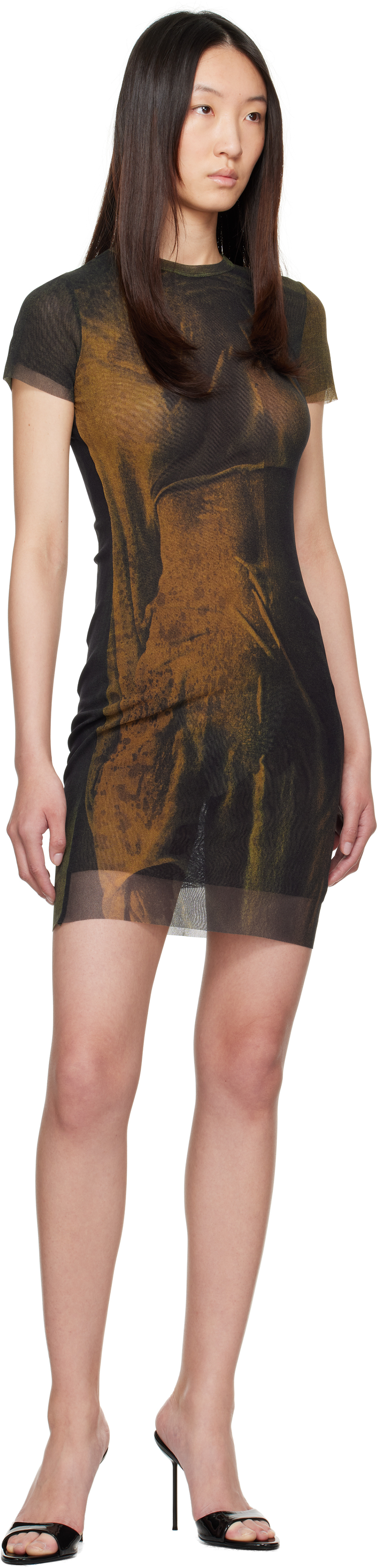 Jean Paul Gaultier Ssense Exclusive Green Printed Acid Water Minidress In Multi