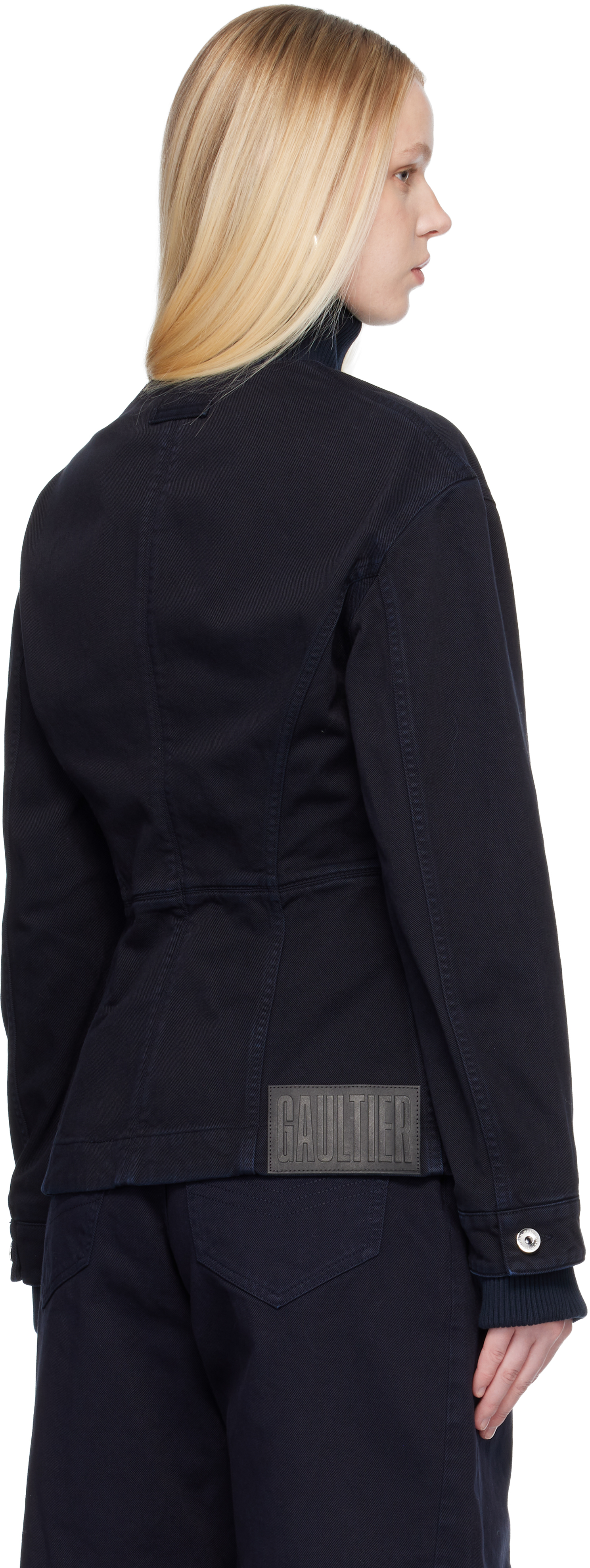 Jean Paul Gaultier Navy 'the Slit' Denim Jacket