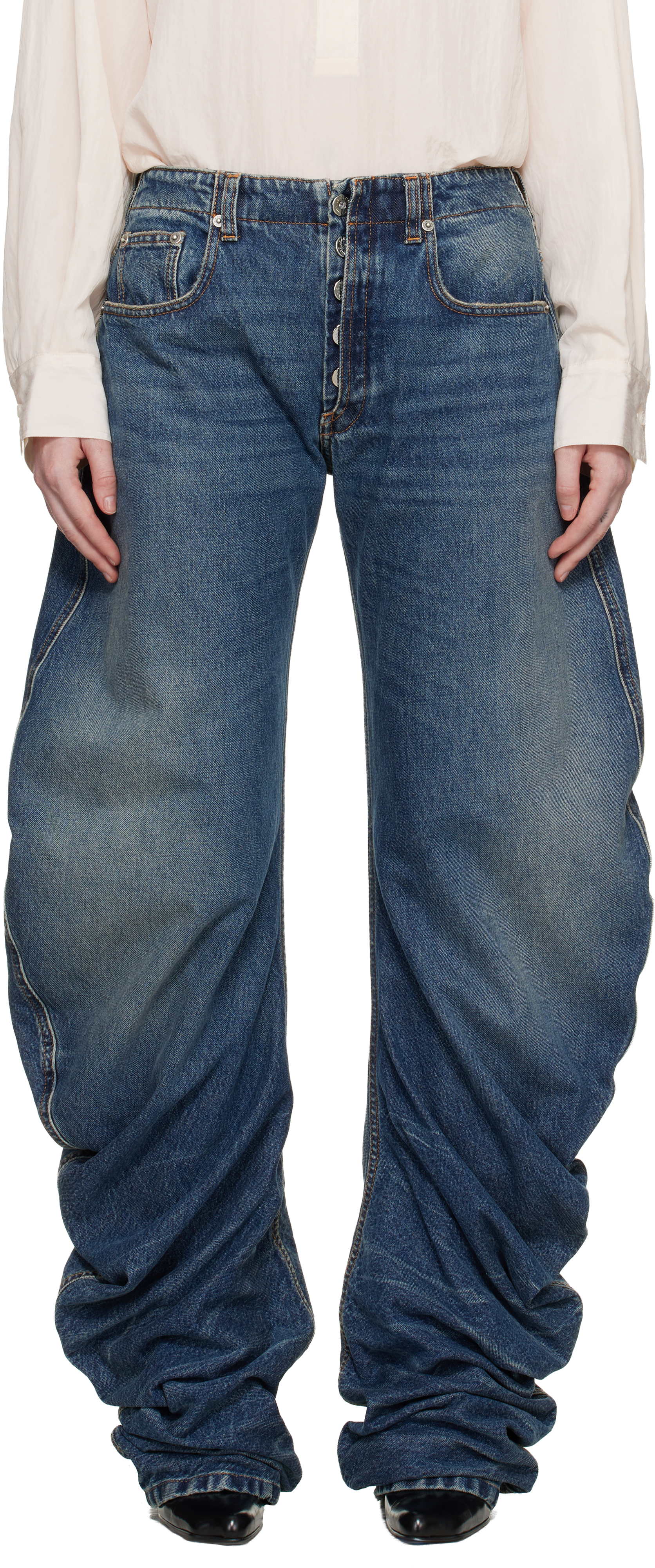 Jean Paul Gaultier: Blue Oversize Fit Jeans | SSENSE