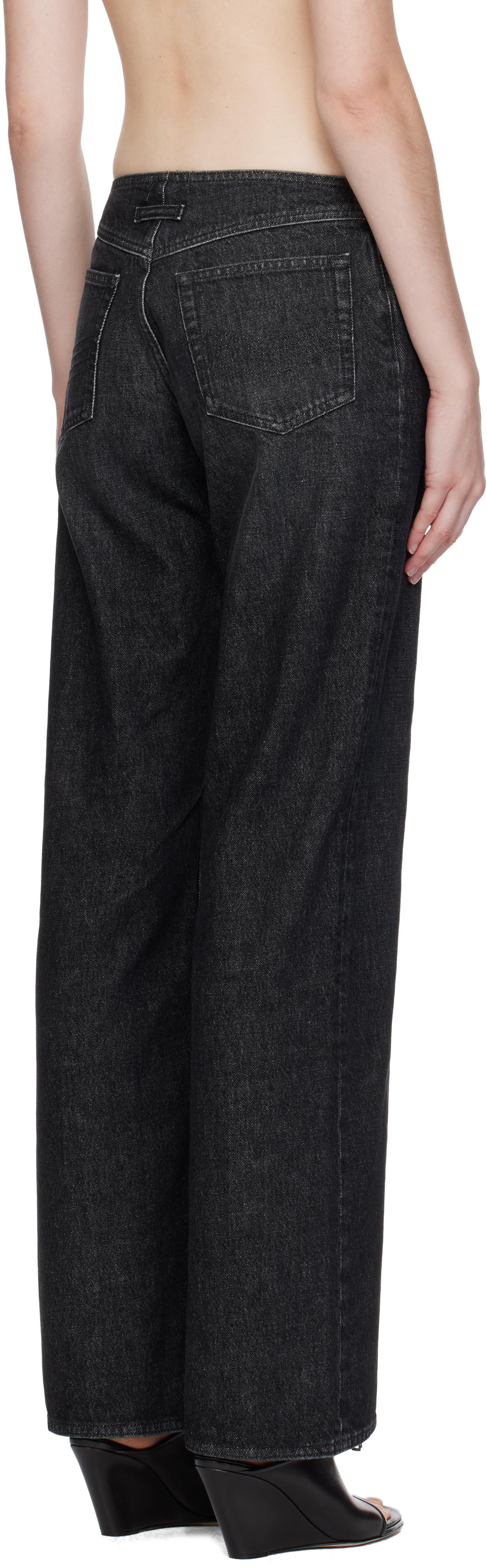 Jean Paul Gaultier Zipped Cotton Jeans In Black