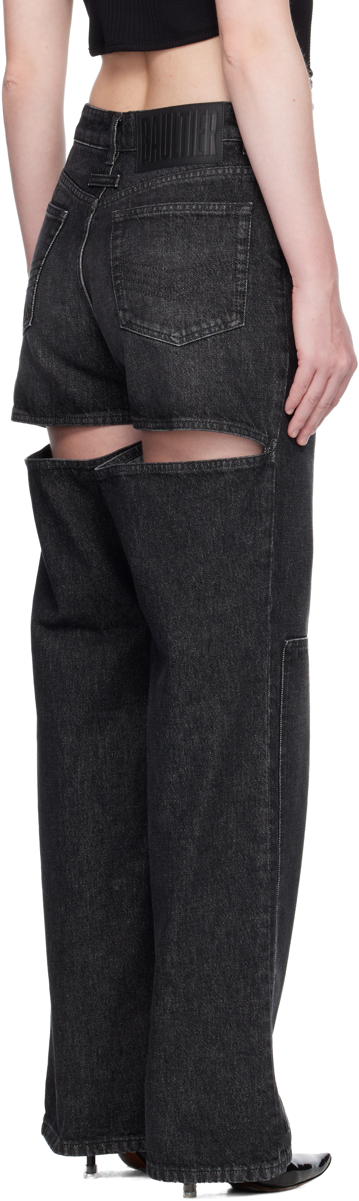 Jean Paul Gaultier Black 'the Cut-out' Jeans