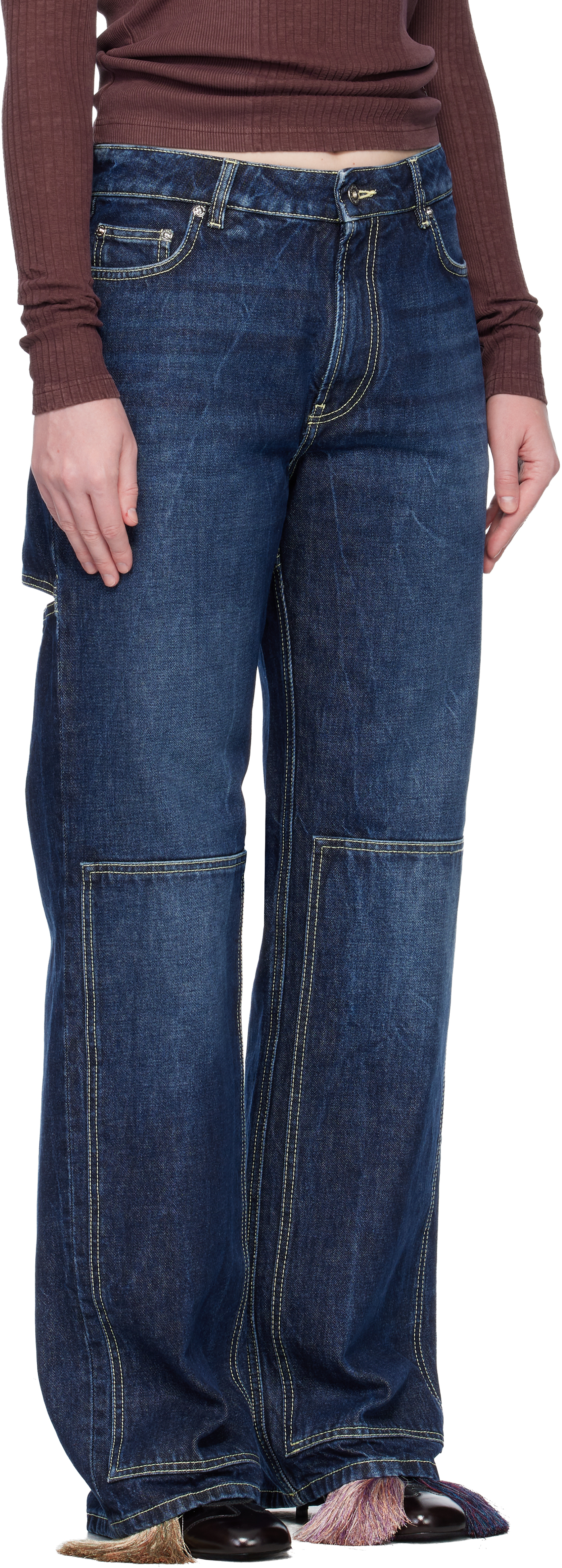 Jean Paul Gaultier Blue 'the Cut-out' Jeans