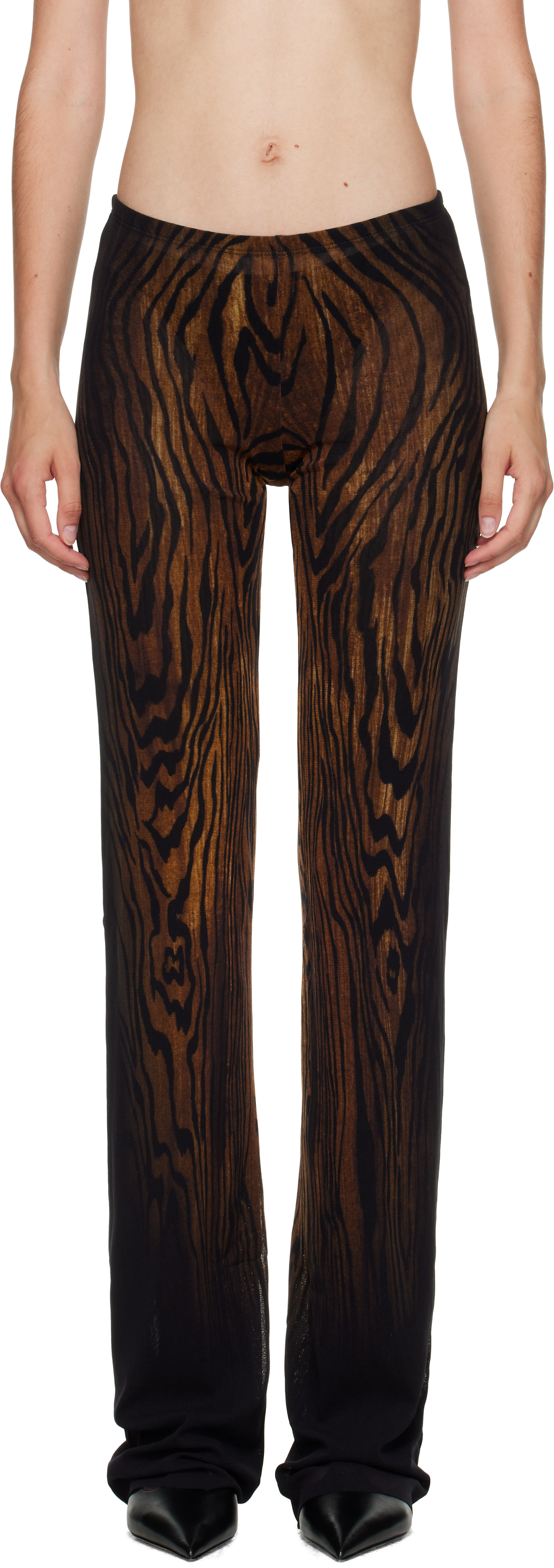 Jean Paul Gaultier Black & Brown 'the Wood' Lounge Pants