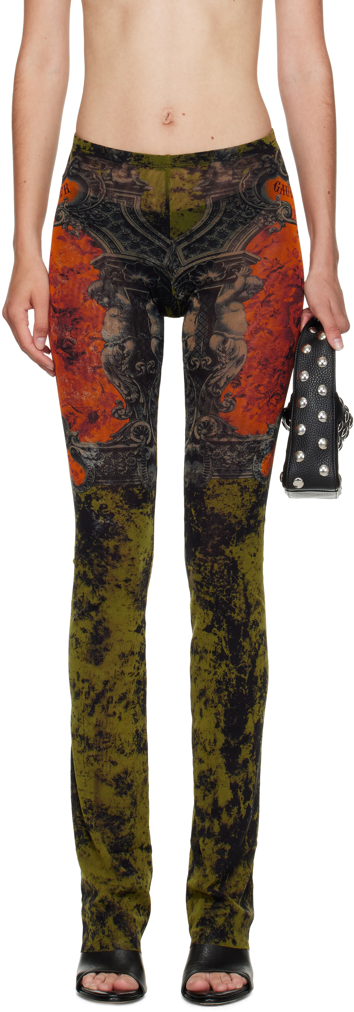 Jean Paul Gaultier Khaki & Orange 'the Médaillon' Lounge Pants