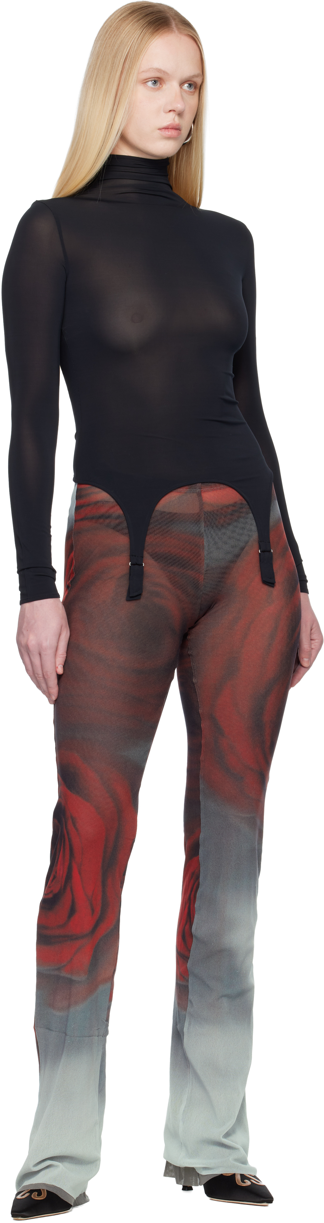Jean Paul Gaultier Red 'the Blurry Roses' Lounge Pants