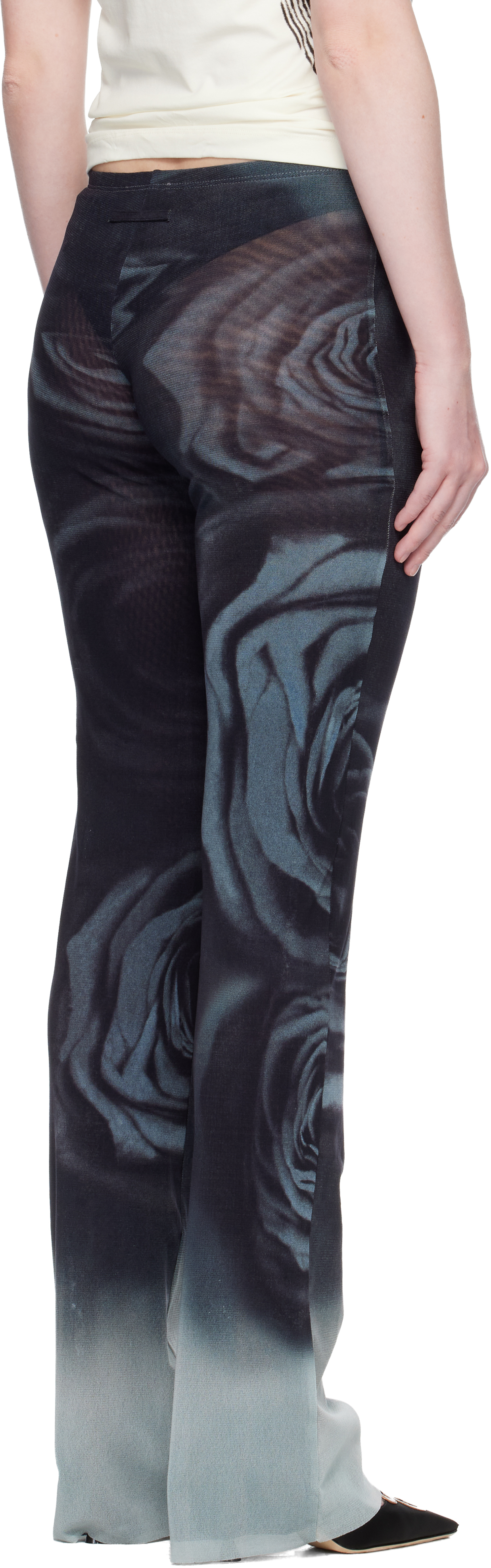 Jean Paul Gaultier Black 'the Blurry Roses' Lounge Pants