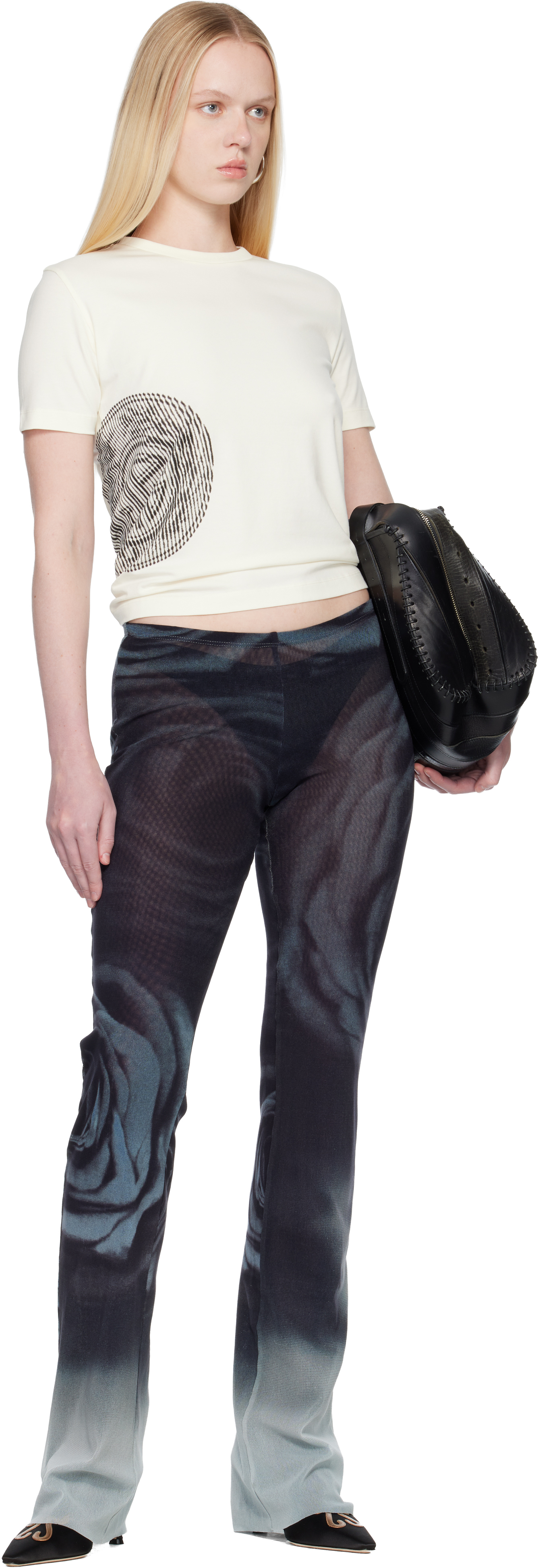 Jean Paul Gaultier Black 'the Blurry Roses' Lounge Pants