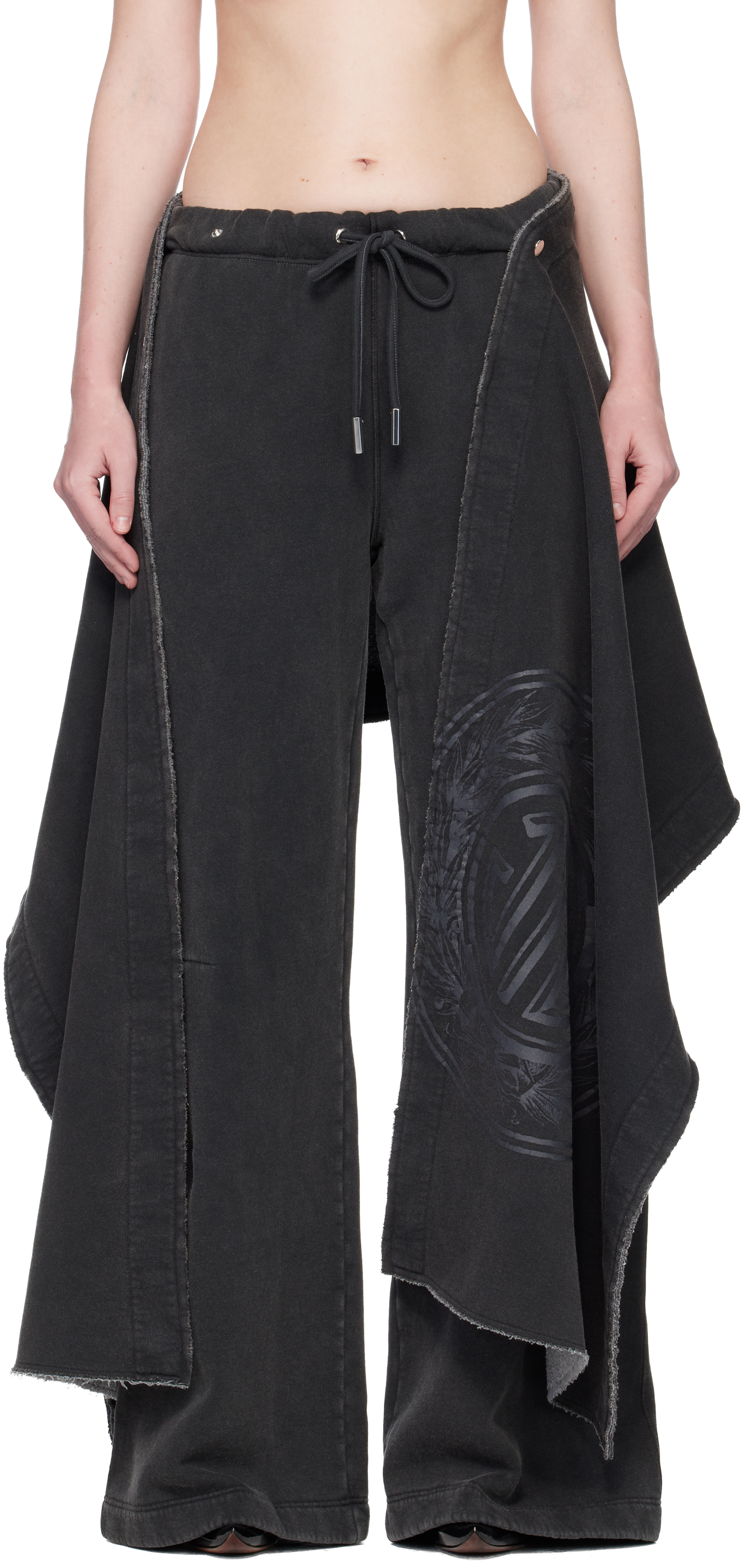 Jean Paul Gaultier Laurier Stamp Jogging Sweatpants In Black