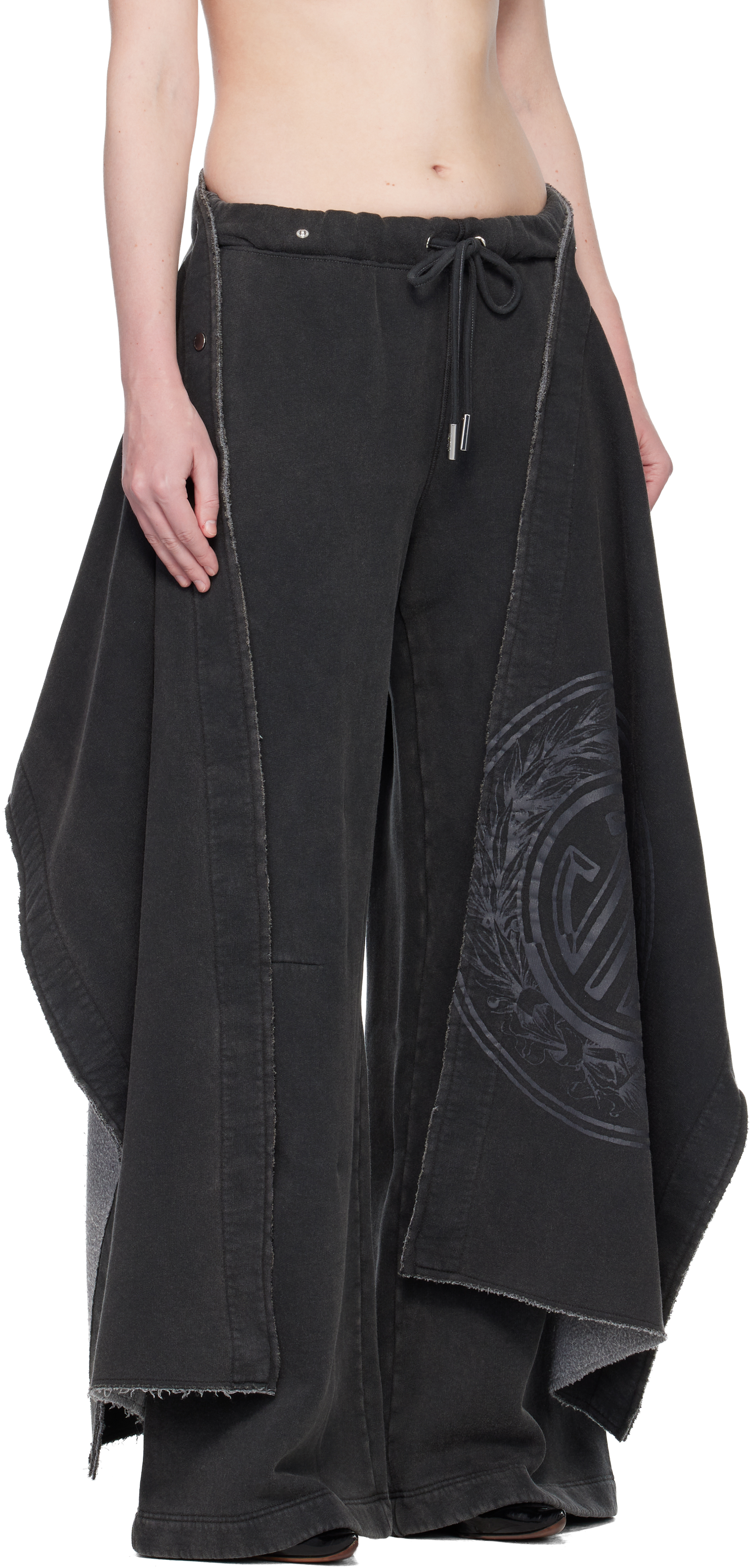 Jean Paul Gaultier Laurier Stamp Jogging Sweatpants In Black