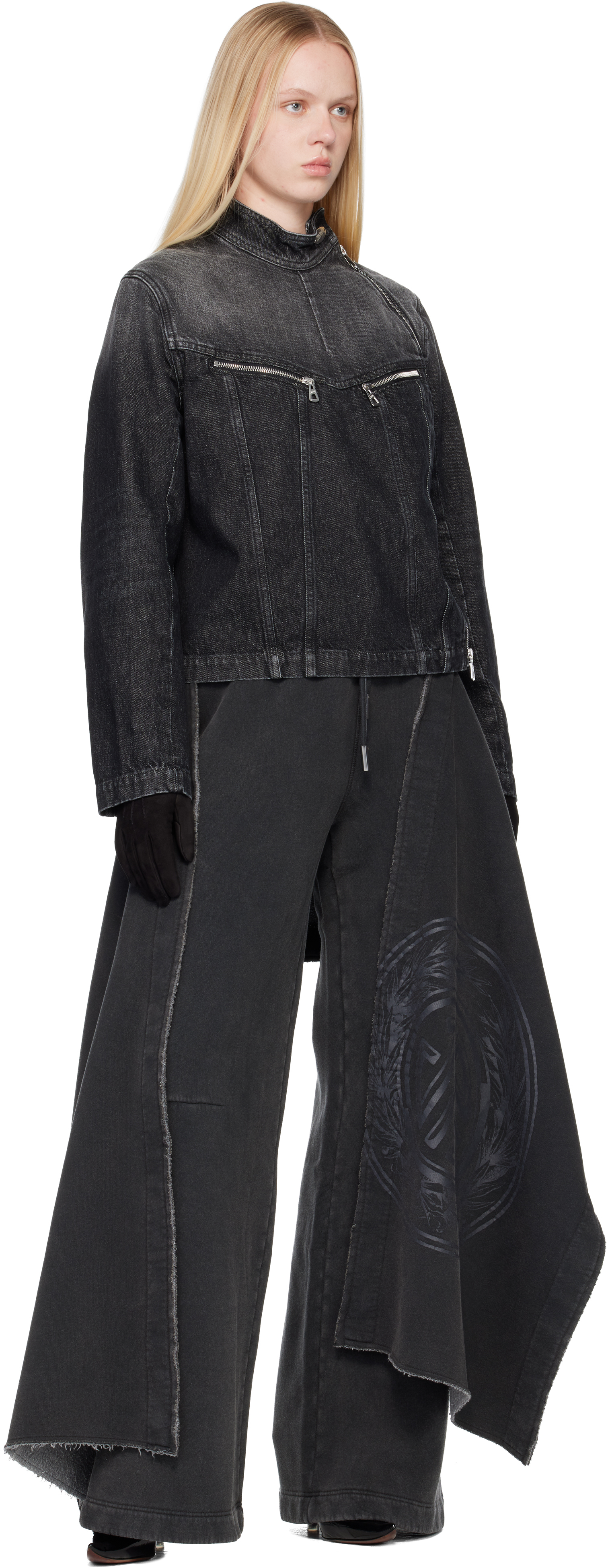 Jean Paul Gaultier Laurier Stamp Jogging Sweatpants In Black